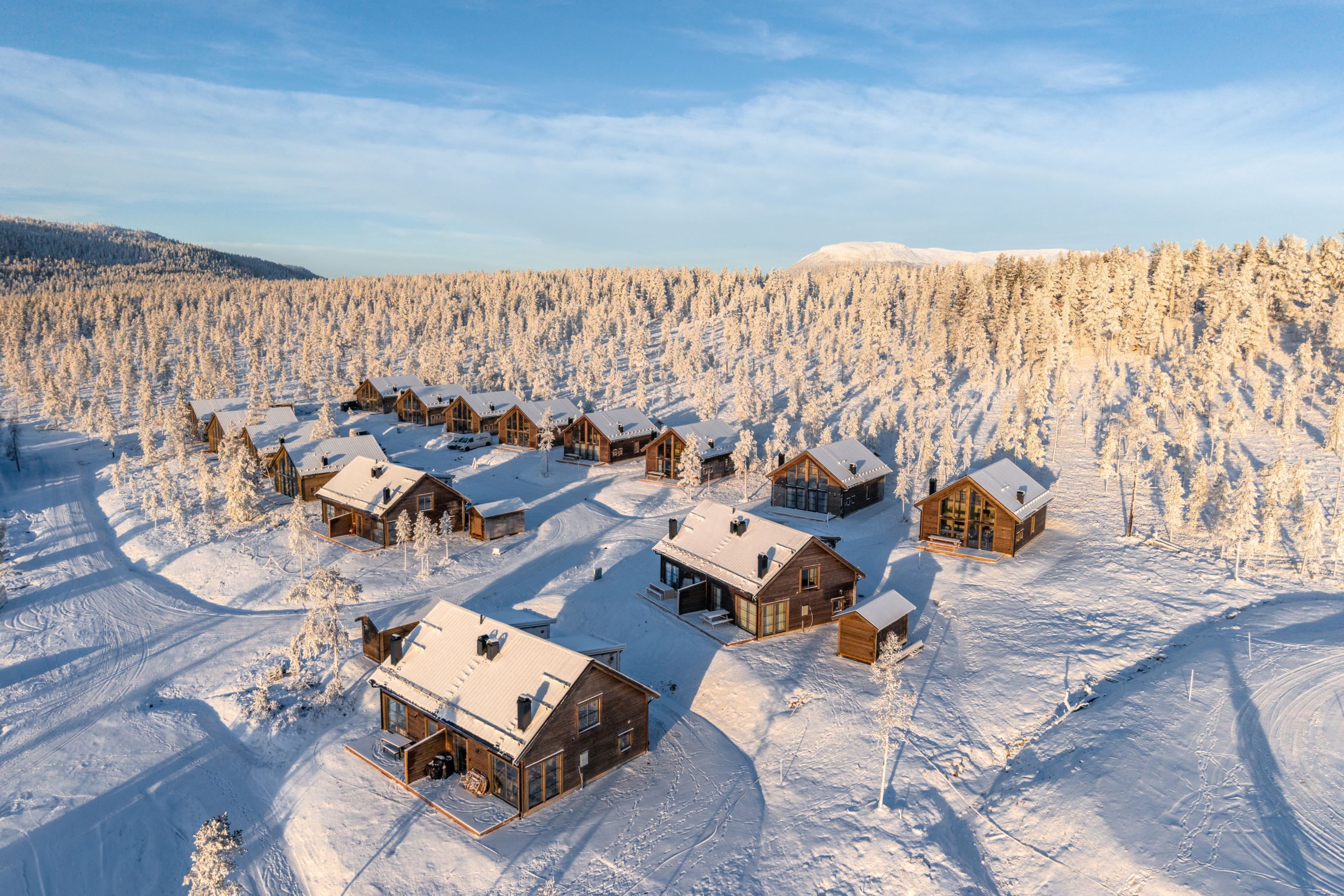 Vy över etapp 1. Parhus närmast i bild