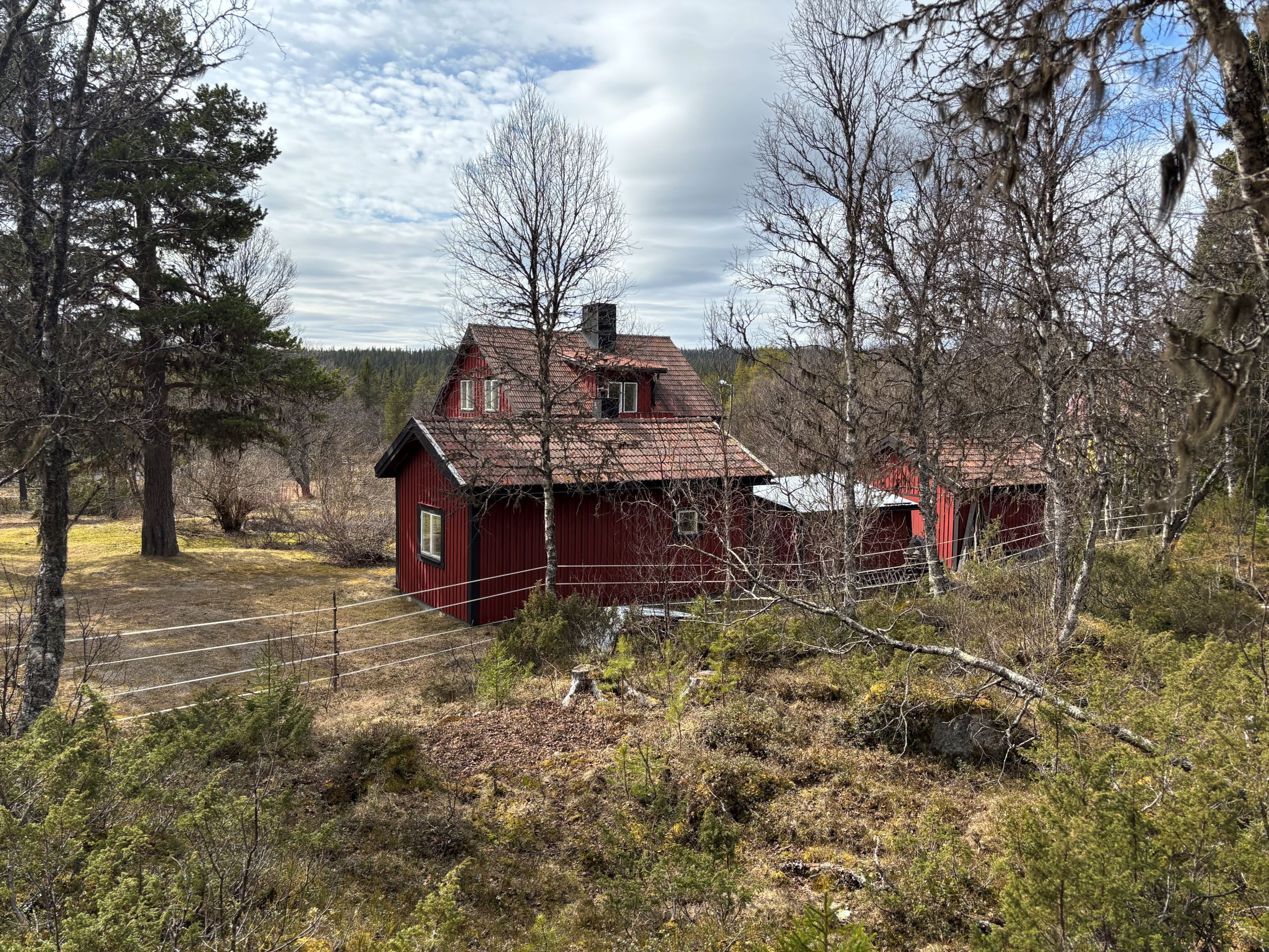 Gården sett från skogen ovanför