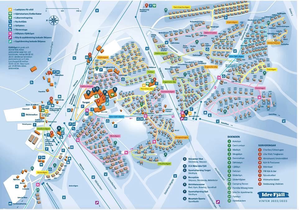 Boende och liftkarta på Idre Fjäll