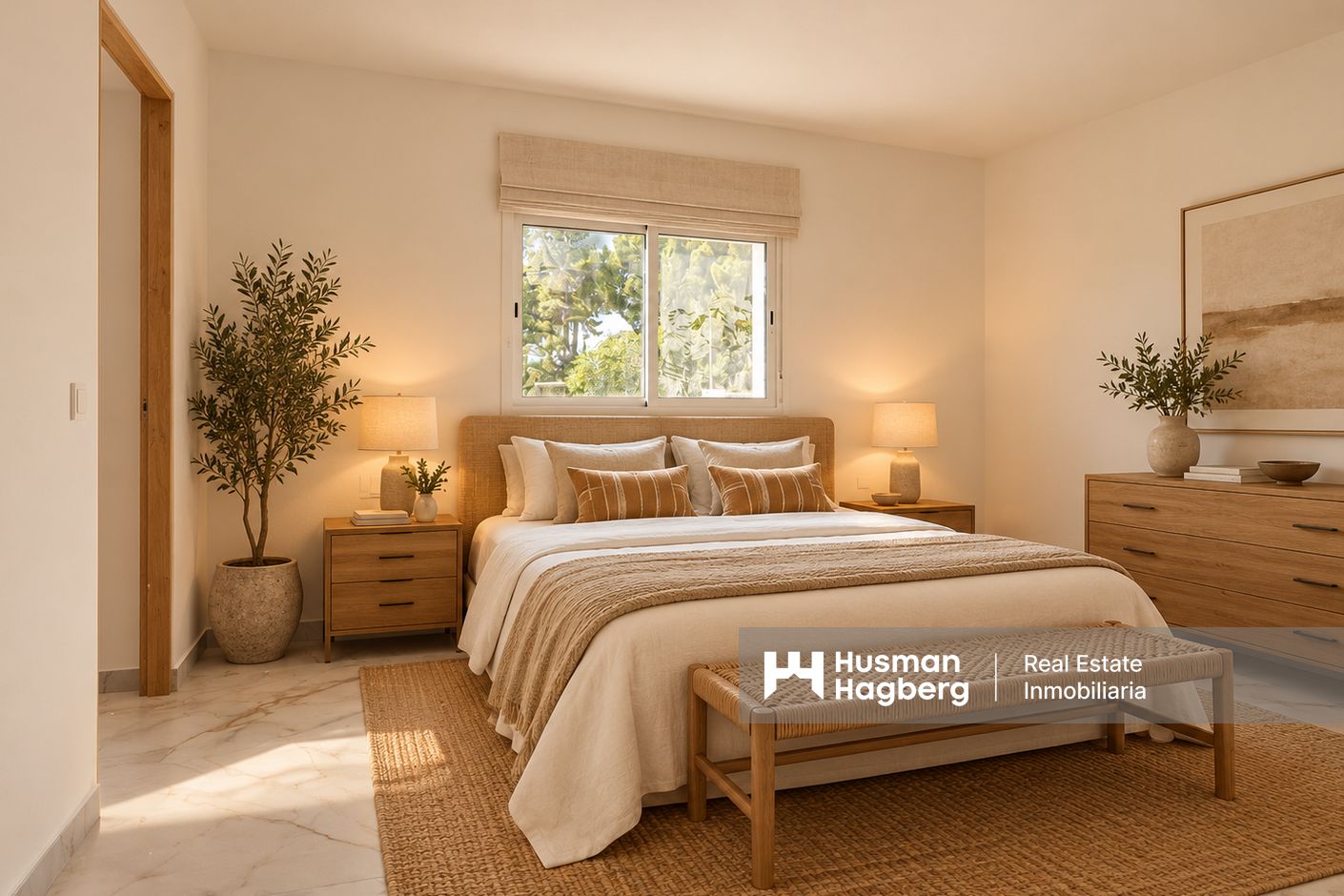 Dormitorio mediterráneo cálido y sereno