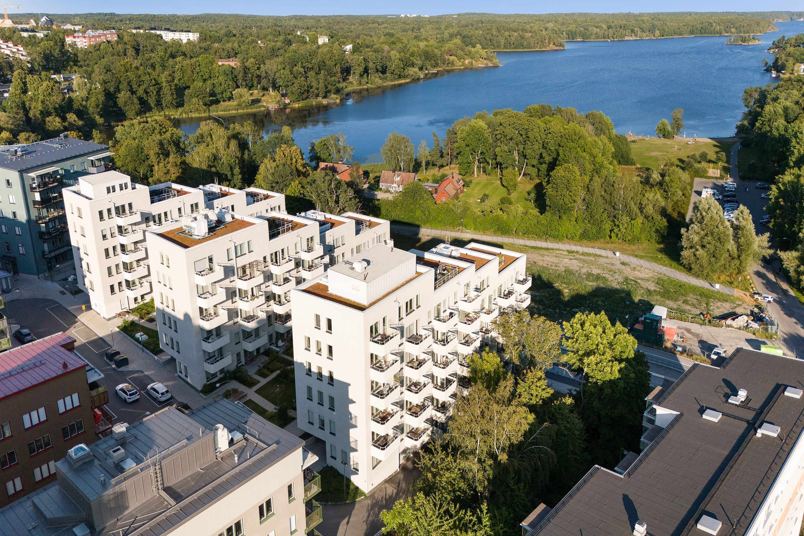 Drönarbild över Drevviksterrassen