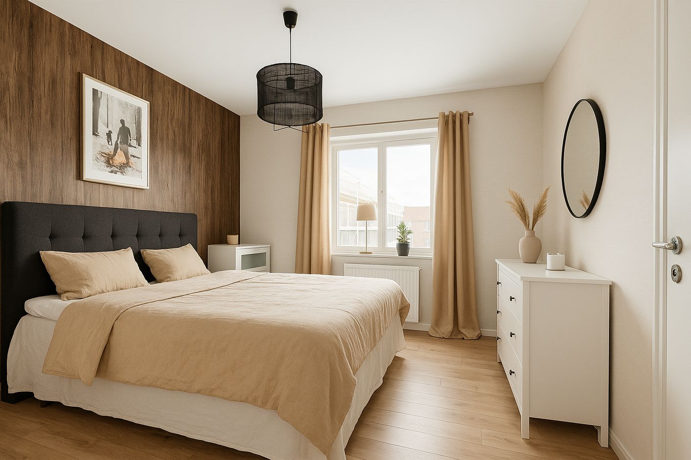 Ljust och luftigt skandinaviskt sovrum