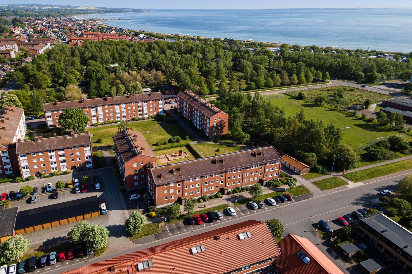 Drönarbild över området