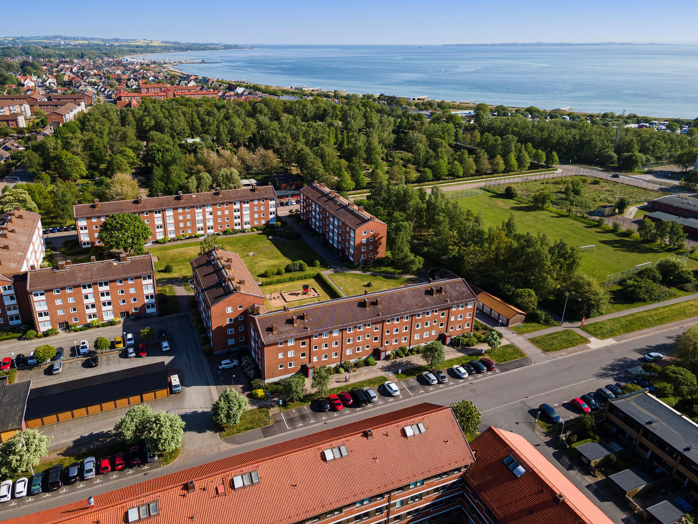 Drönarbild över området