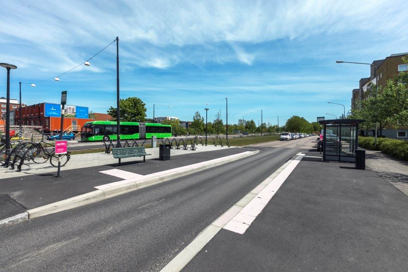 Bussen precis utanför