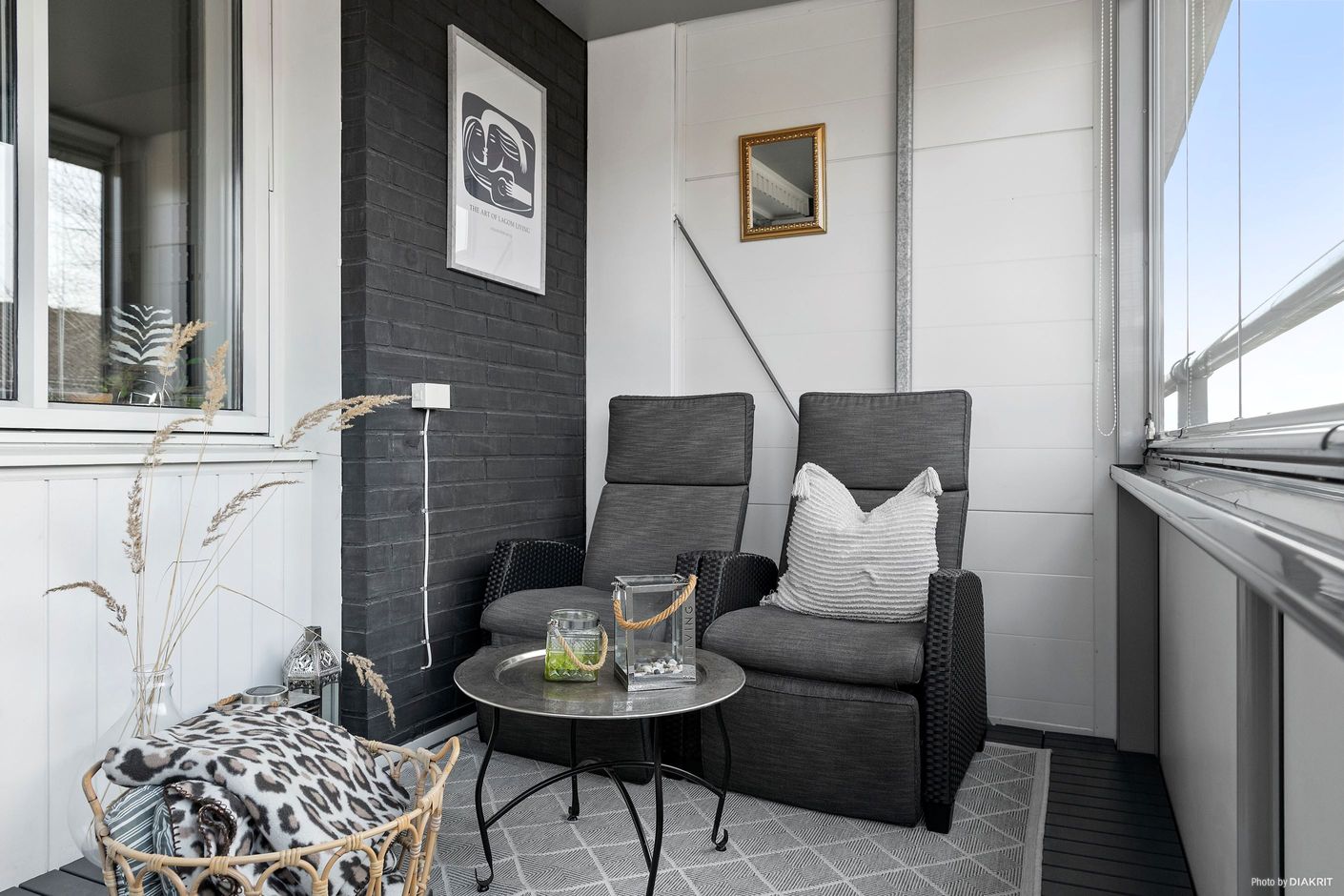 Mysiga inglasade balkongen