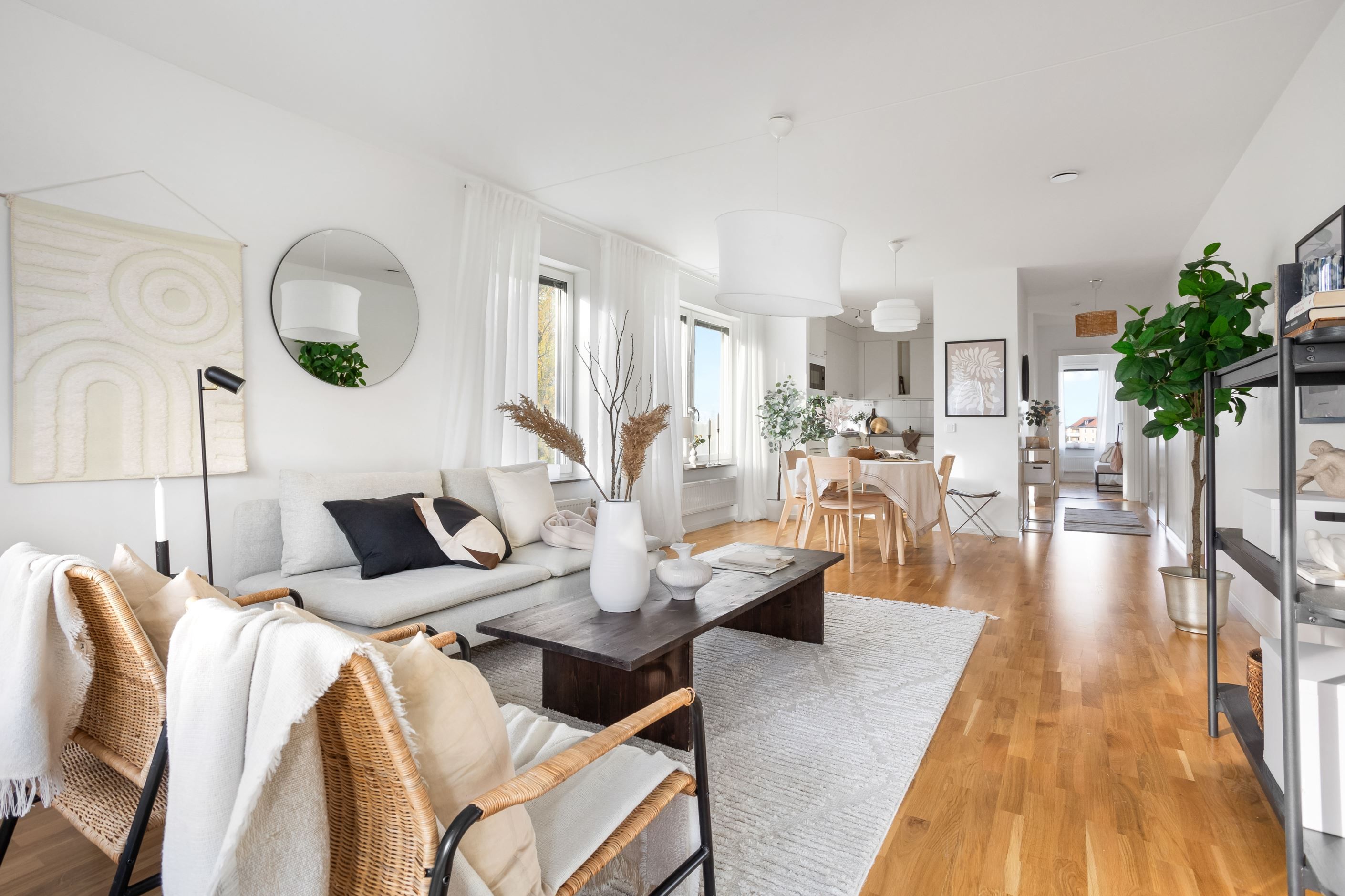 Öppen planlösning vilket skapar rymd och ljus