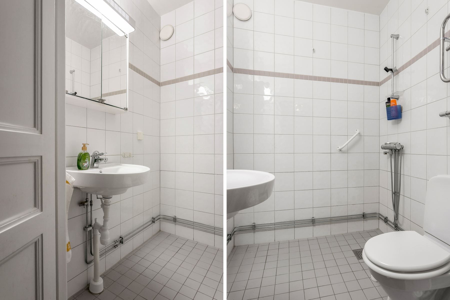 Förberett för tvättmaskin i badrummet