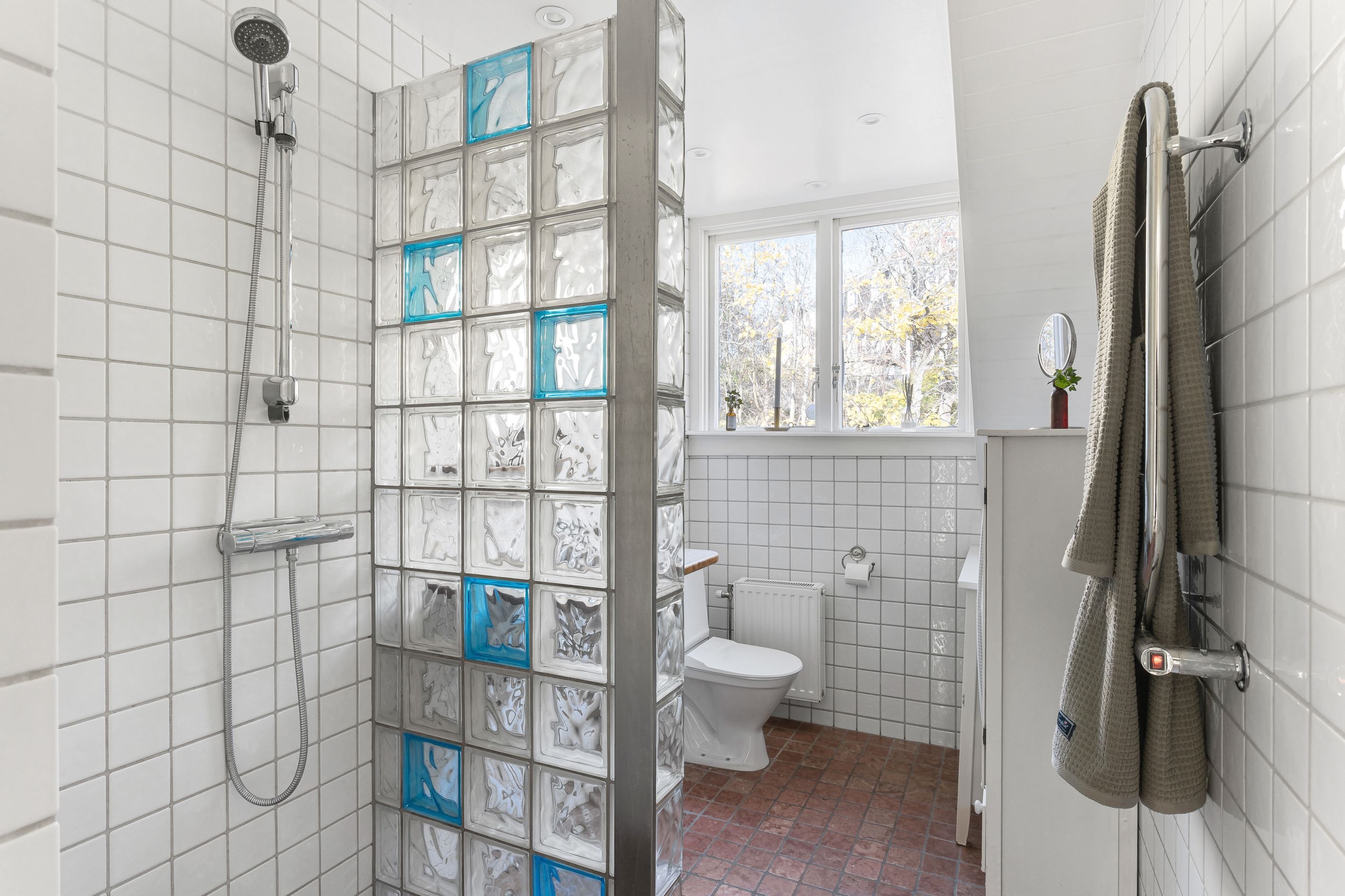 Duschrum på övre plan