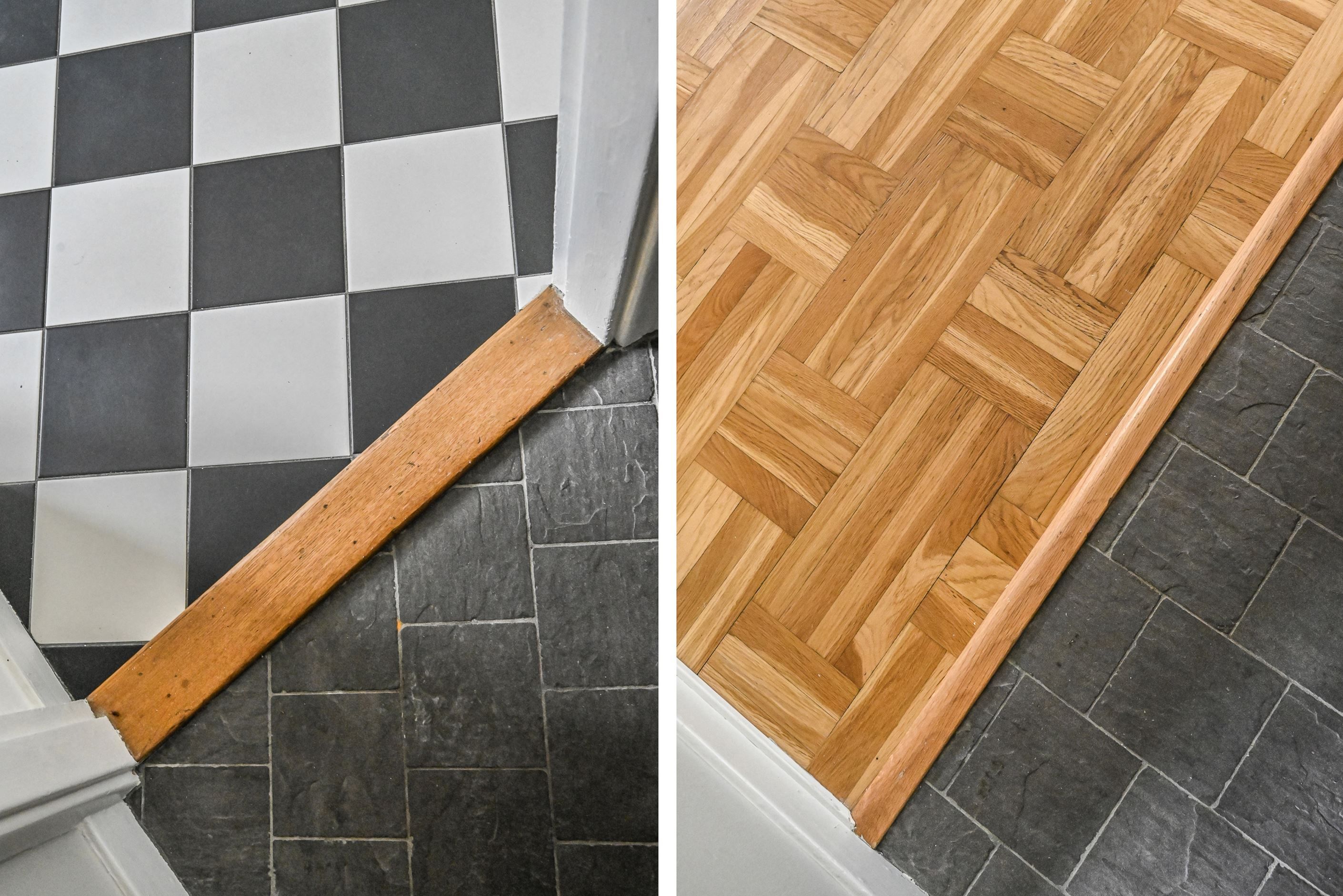 Fint bevarat trägolv i vardagsrummet