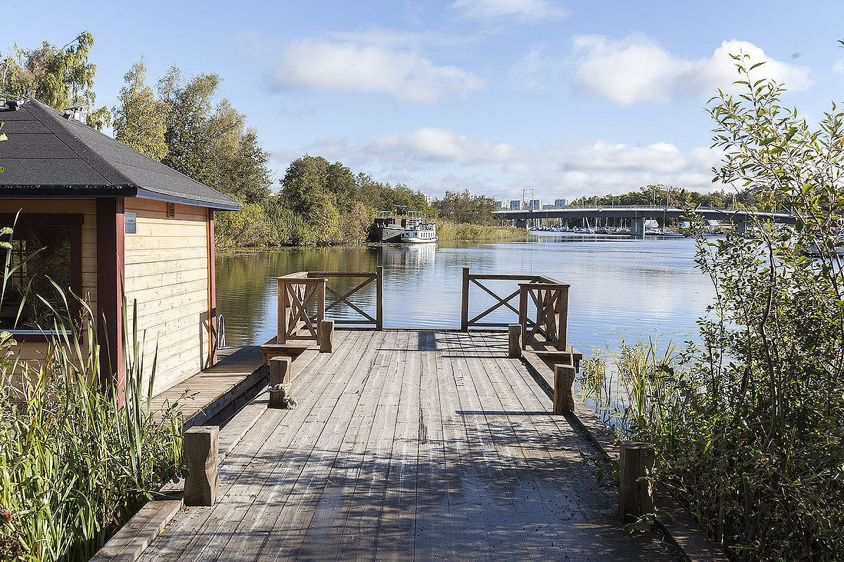 Badbrygga vid Mälaren i Ulvsundaviken
