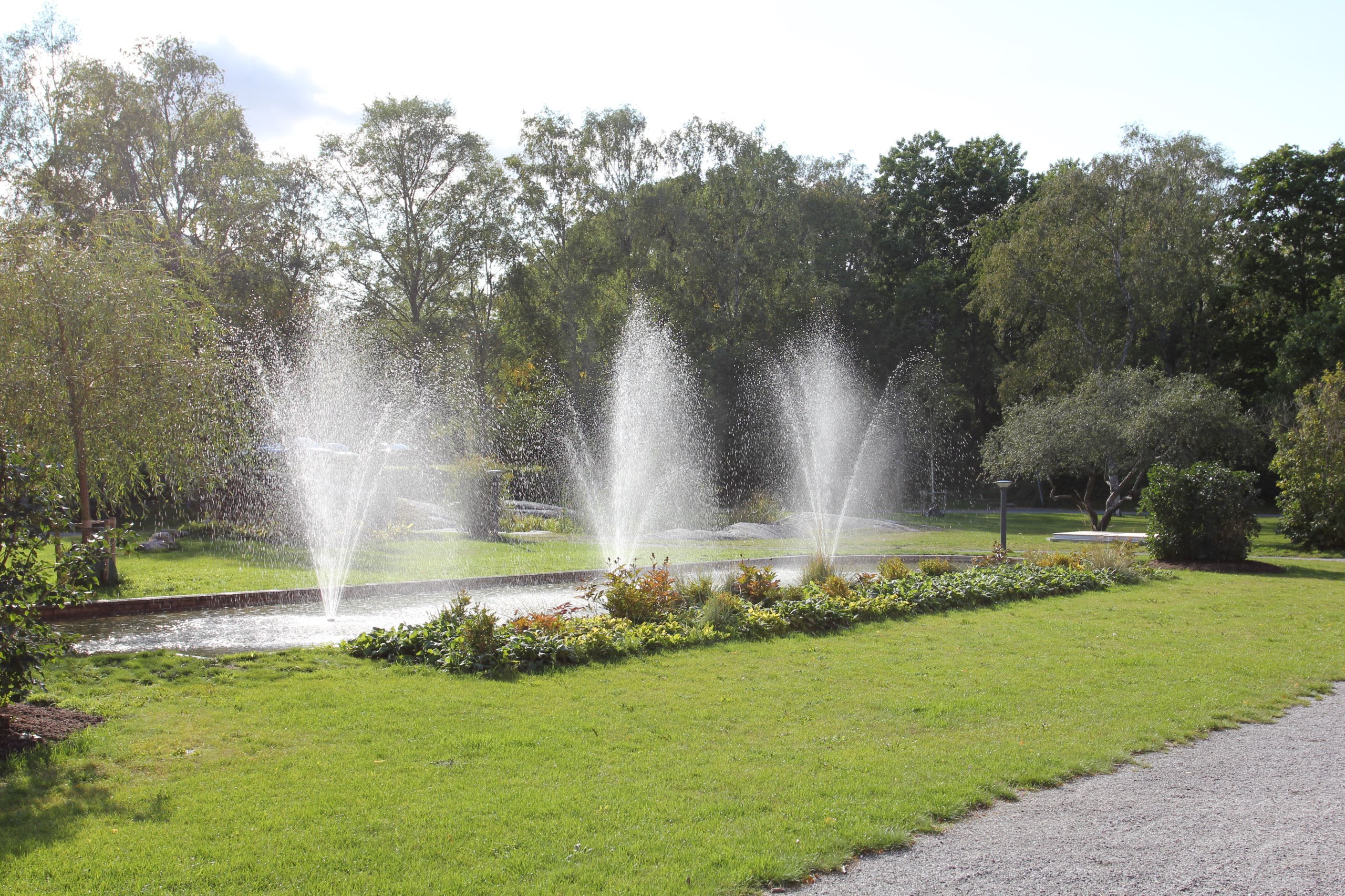 Vacker parkmiljö i omårdet
