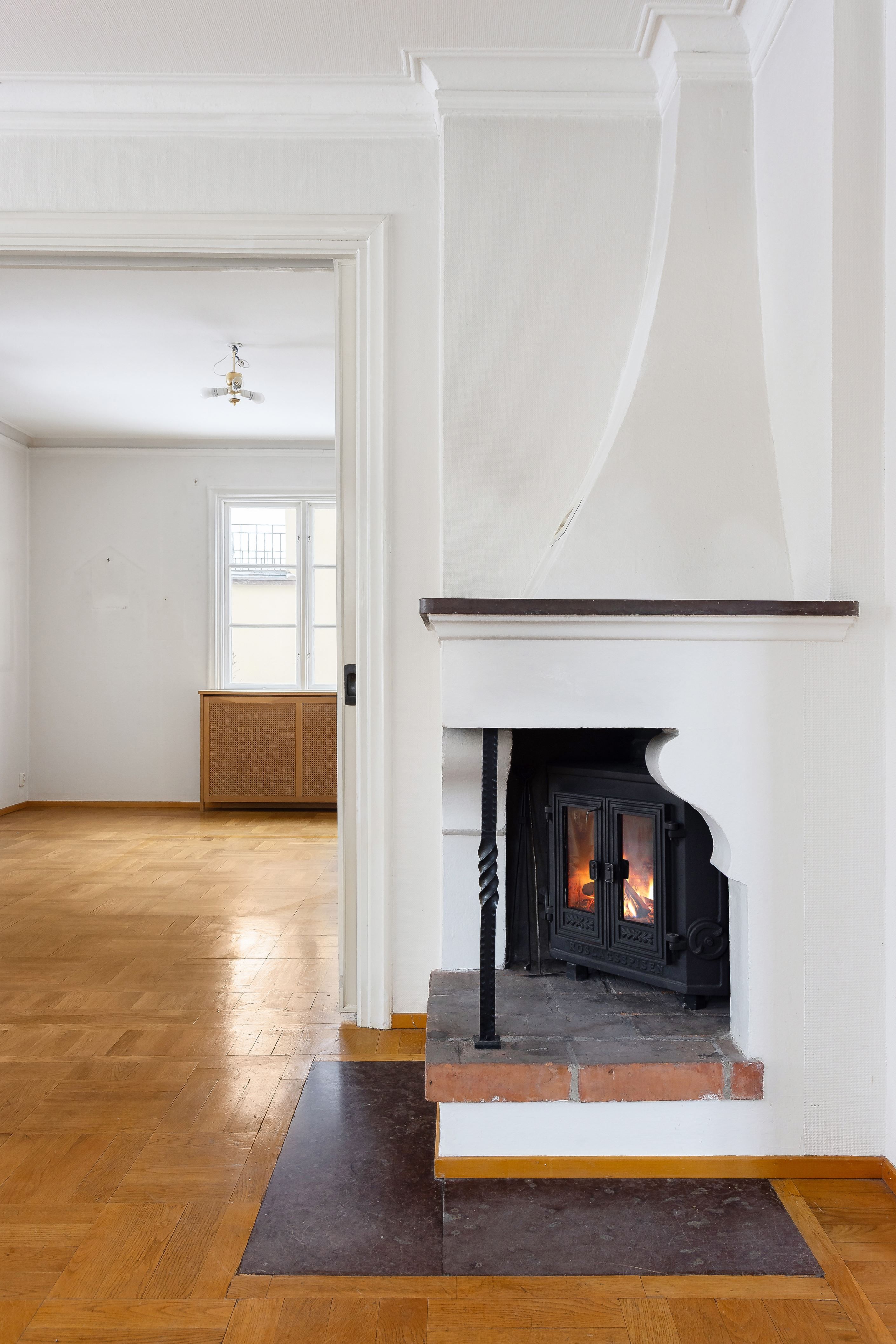 Eldstaden har gjutjärnsinsats