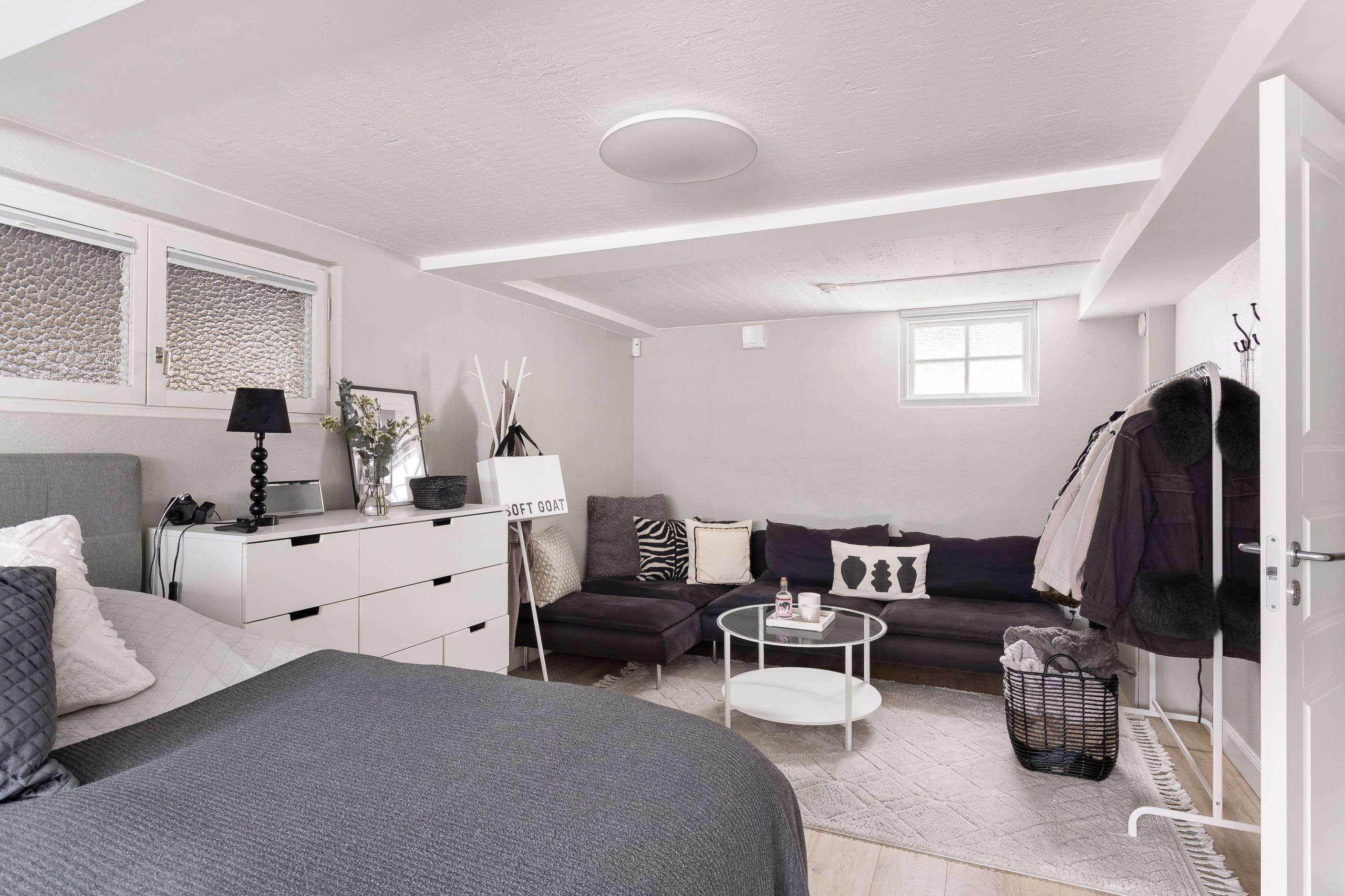 Vattenburen golvvärme på detta plan skapar trivsam boyta