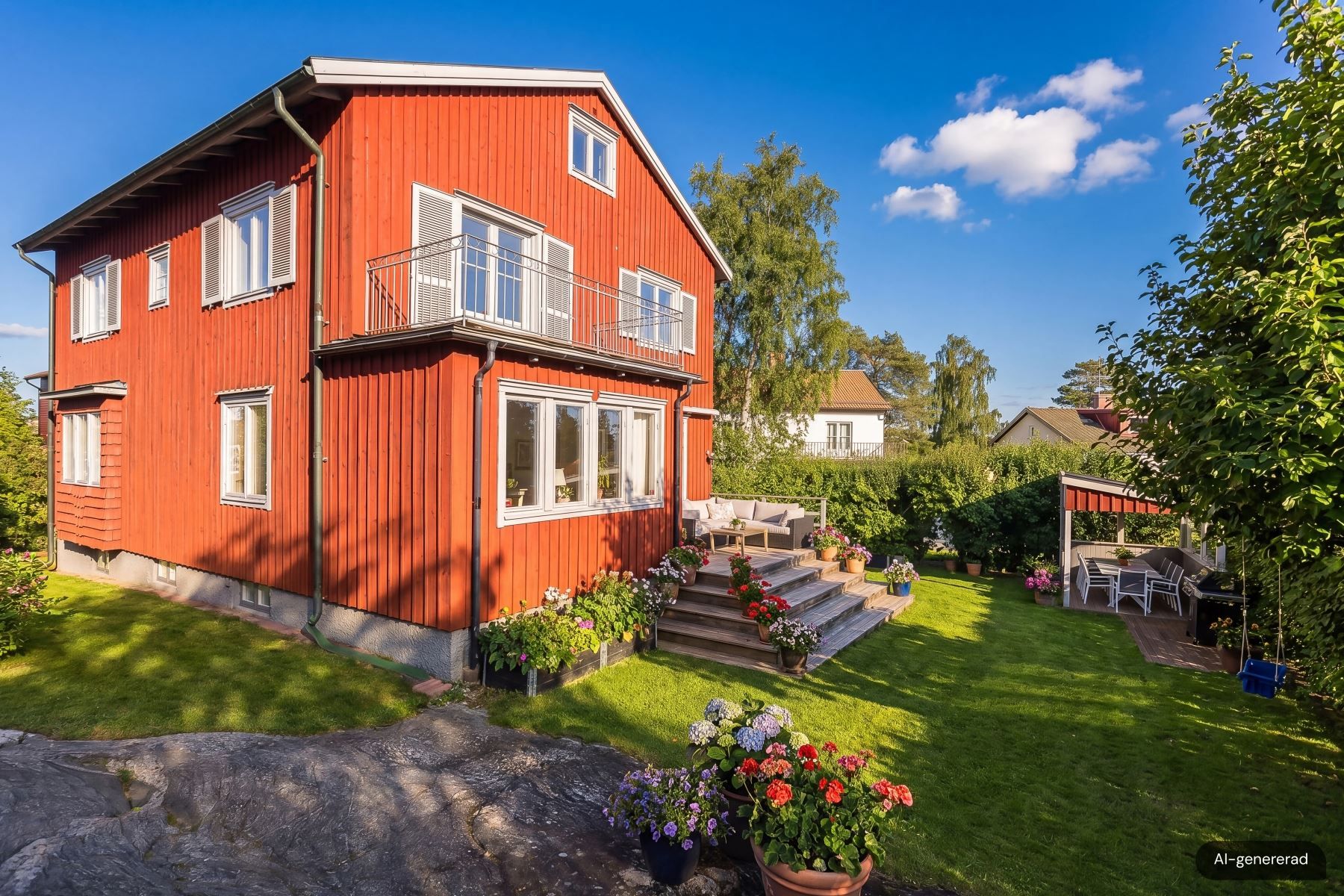 Altan och uterum som fångar solen från morgon till kväll