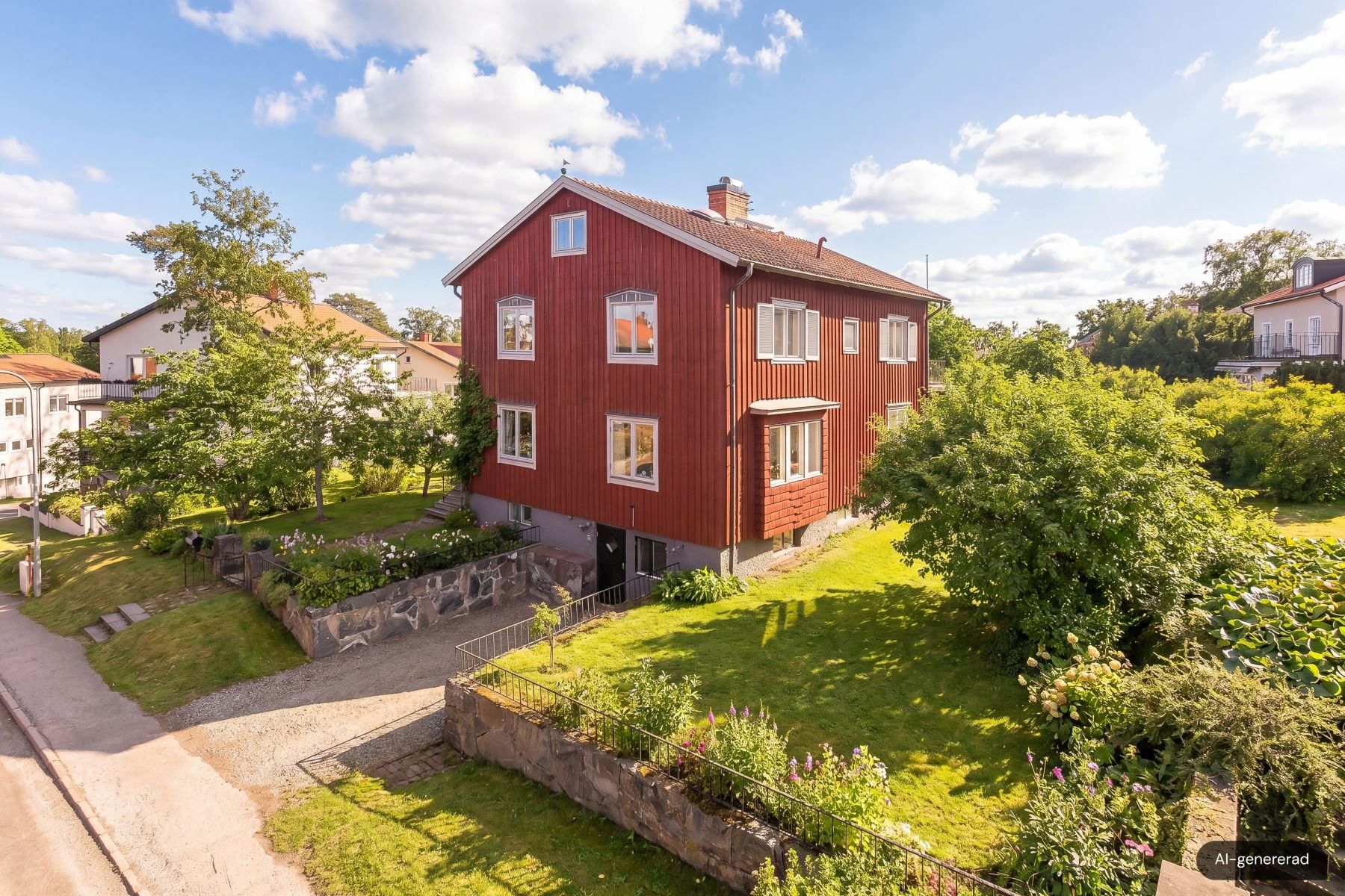 Gedigen Nockebyvilla i högt, fritt och soldränkt läge