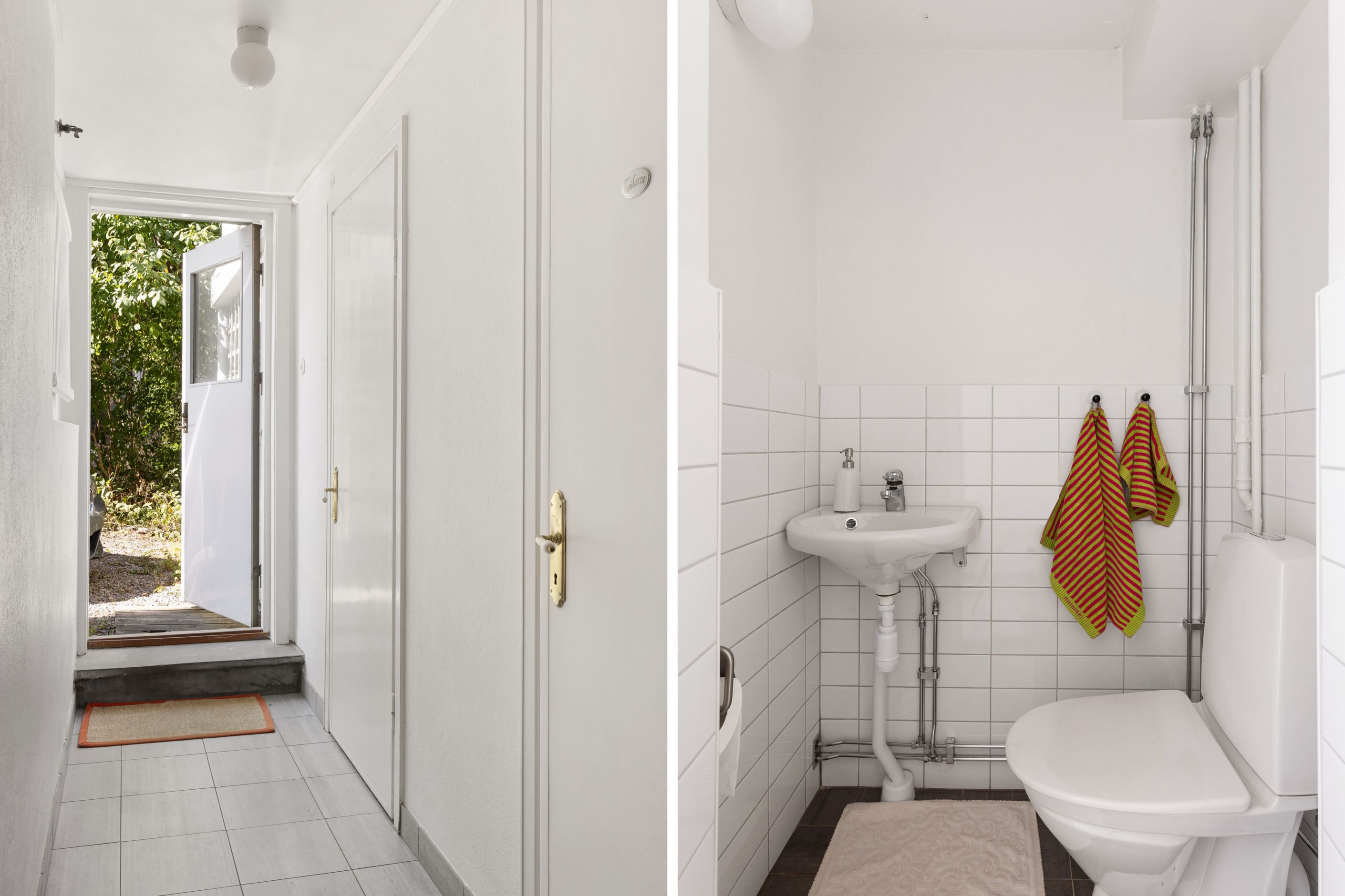 WC på souterrängplan samt en praktisk groventré invid bilplatsen