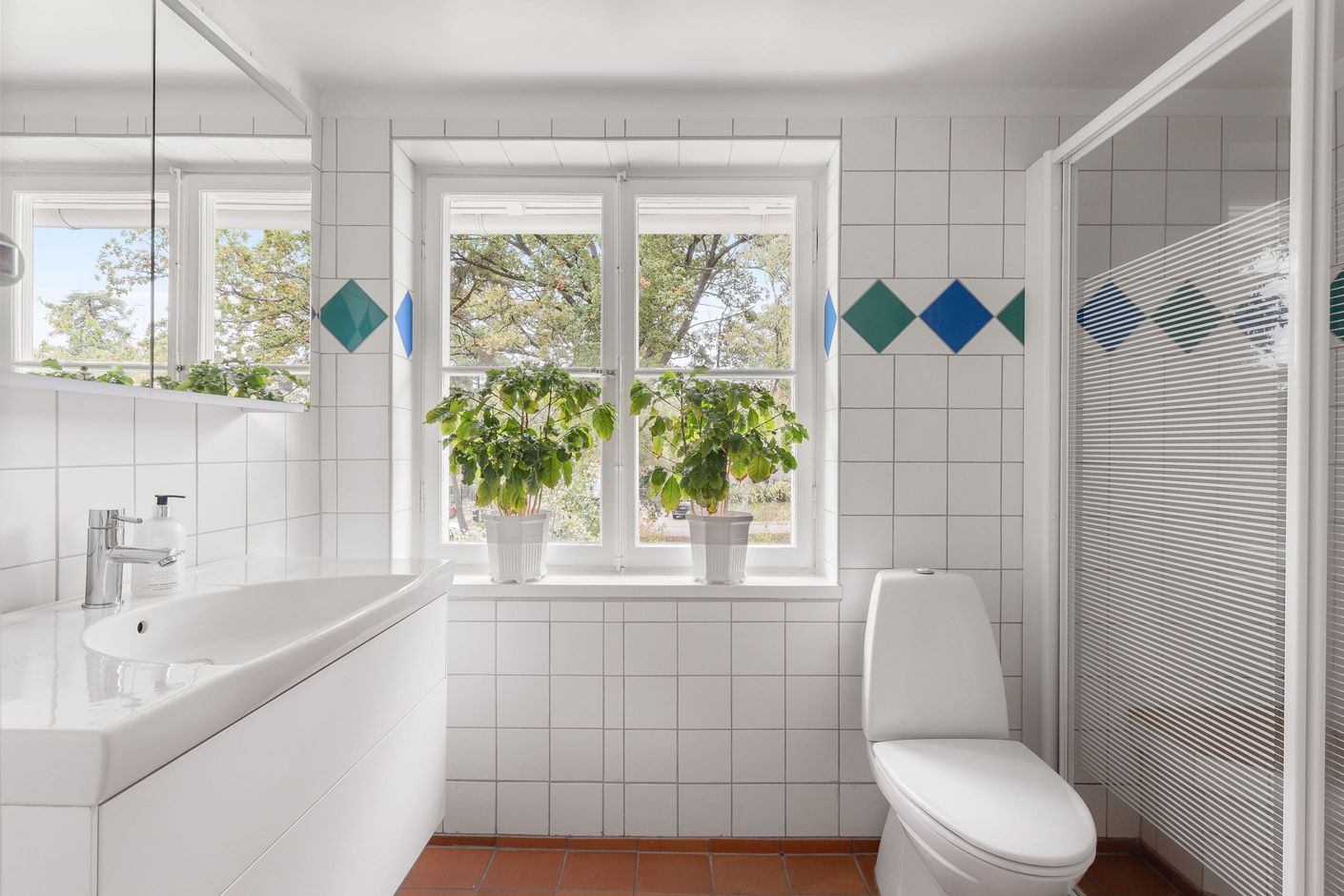 Duschrum på övre plan