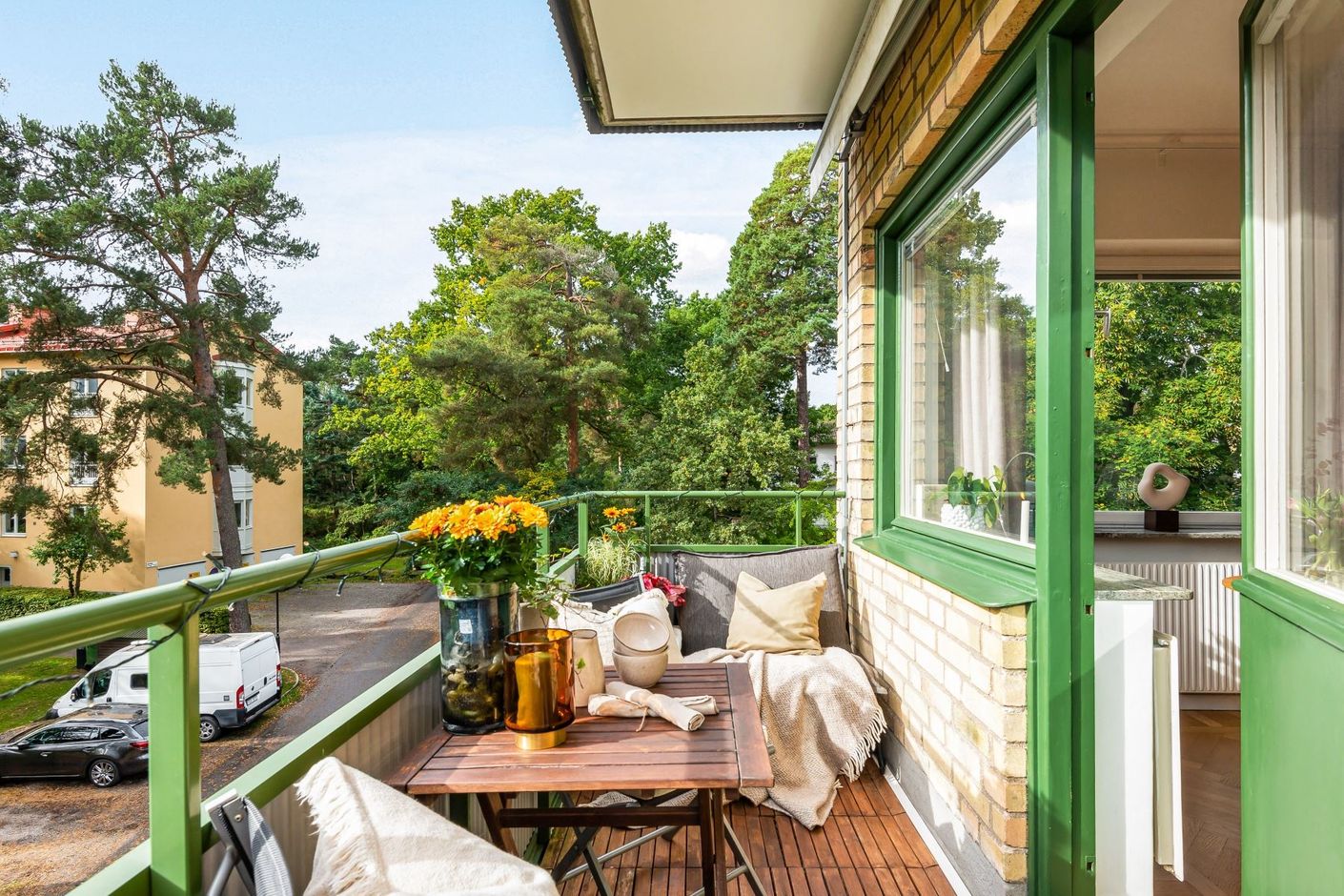 Balkong i rakt söderläge