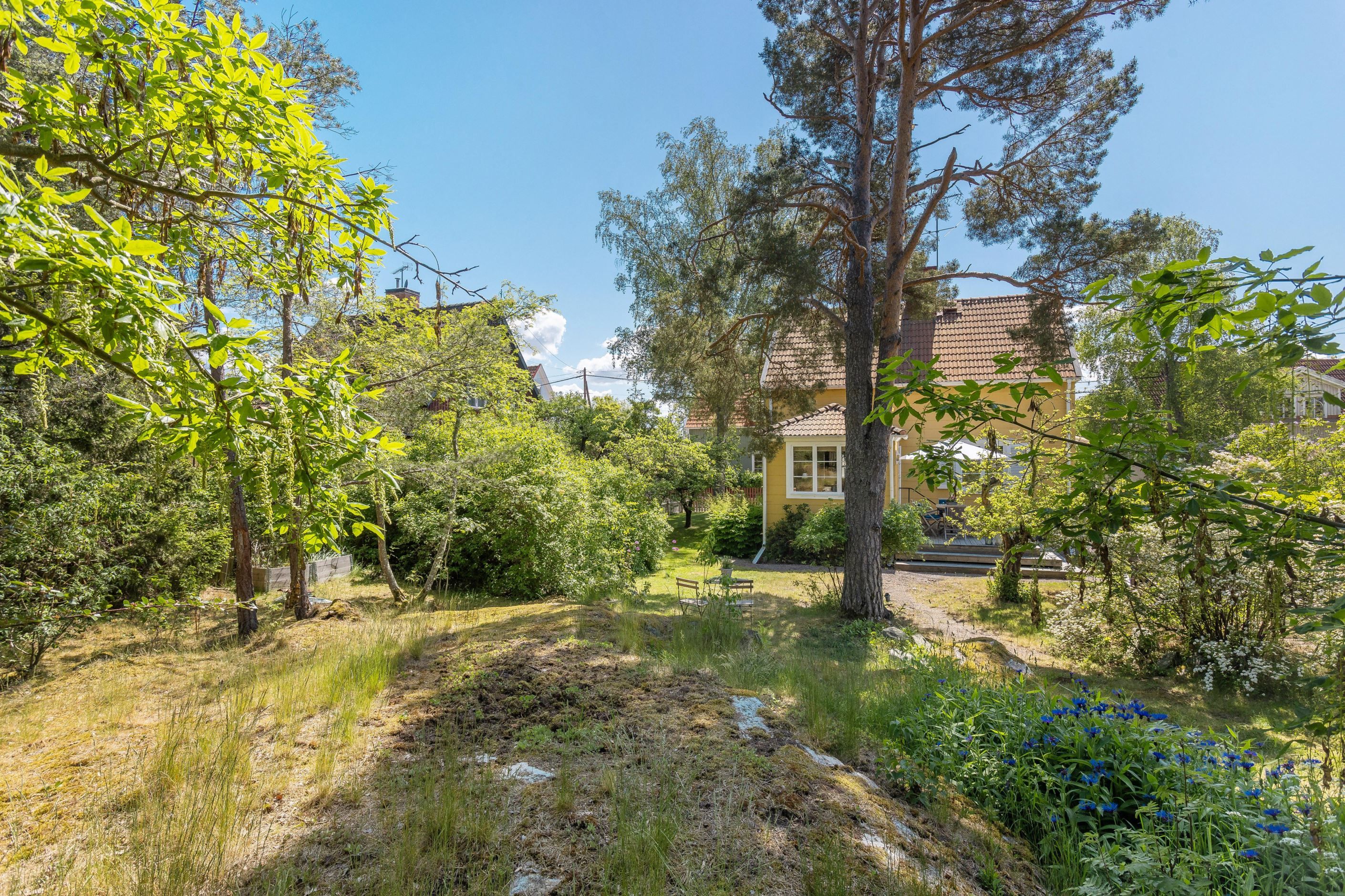 Lättskött och spännande tomt med privat karaktär