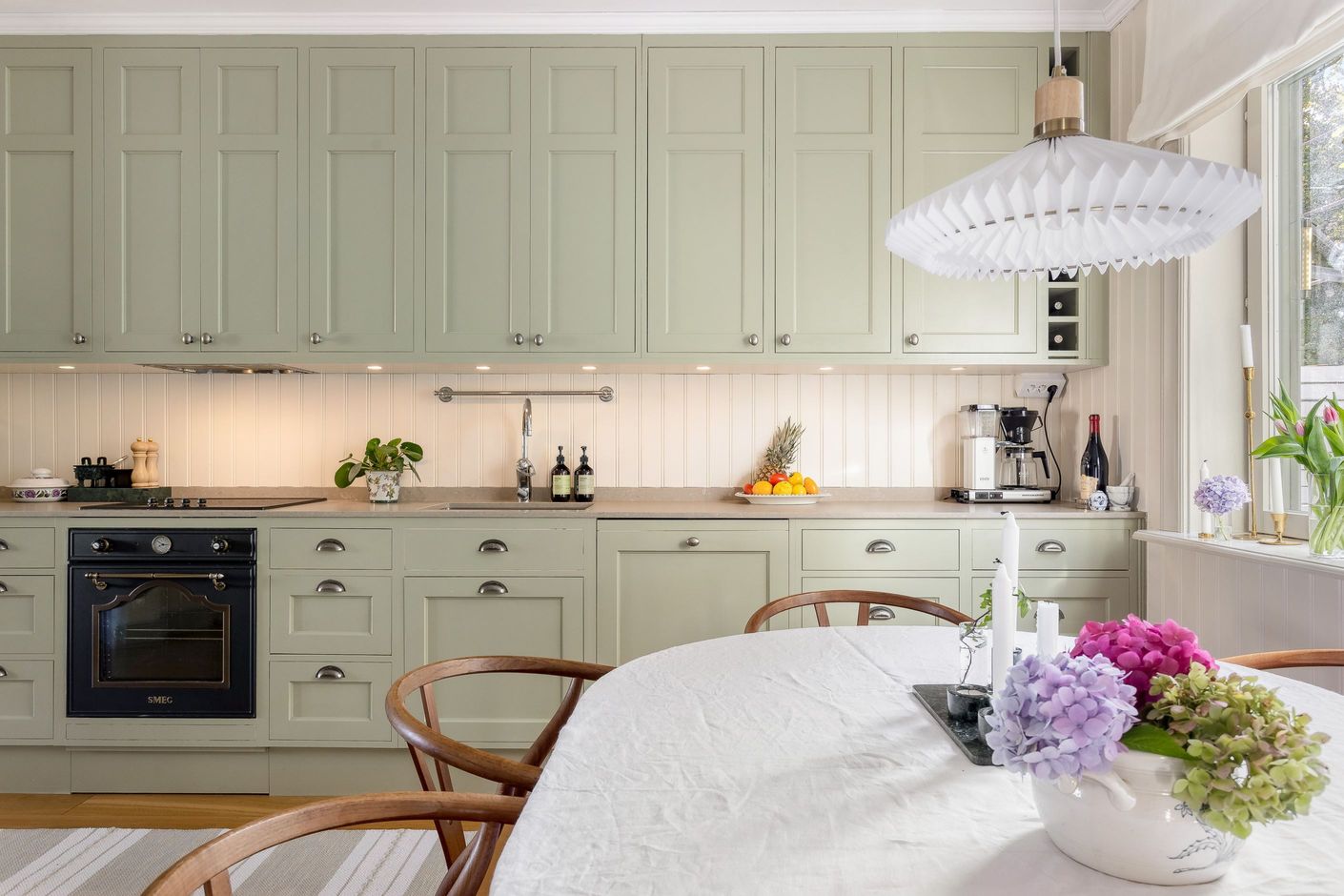 Gediget renoverat med materialval som harmonierar med byggnaden