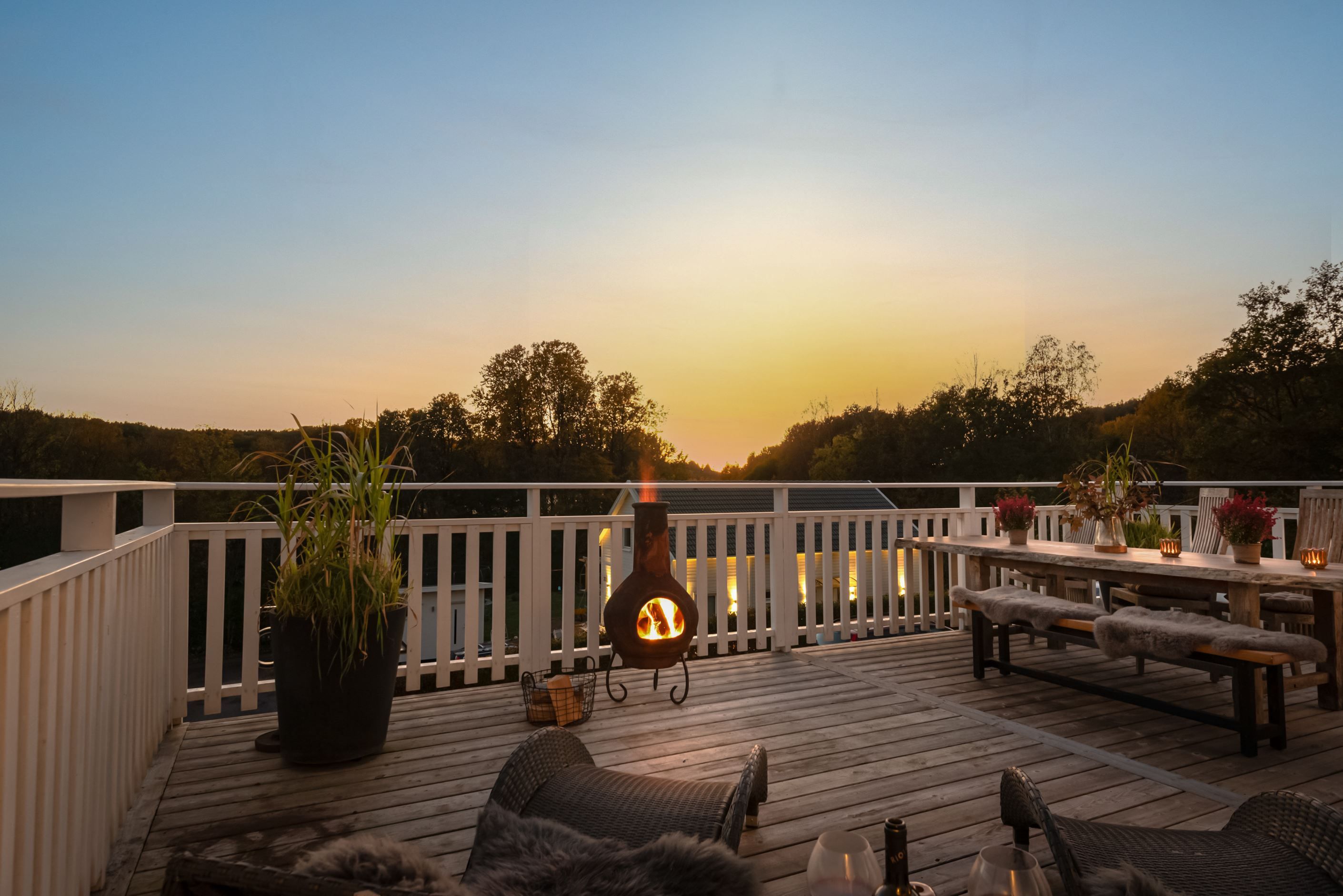 ...eller kvällssolen på balkongen.