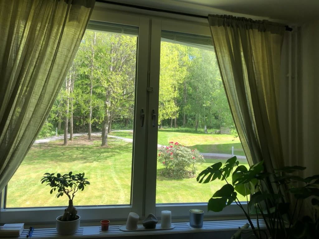 Utsikt från köket (säljarens bild).