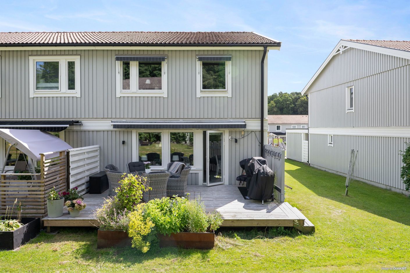 Härligt gavelläge med stor altan på baksidan