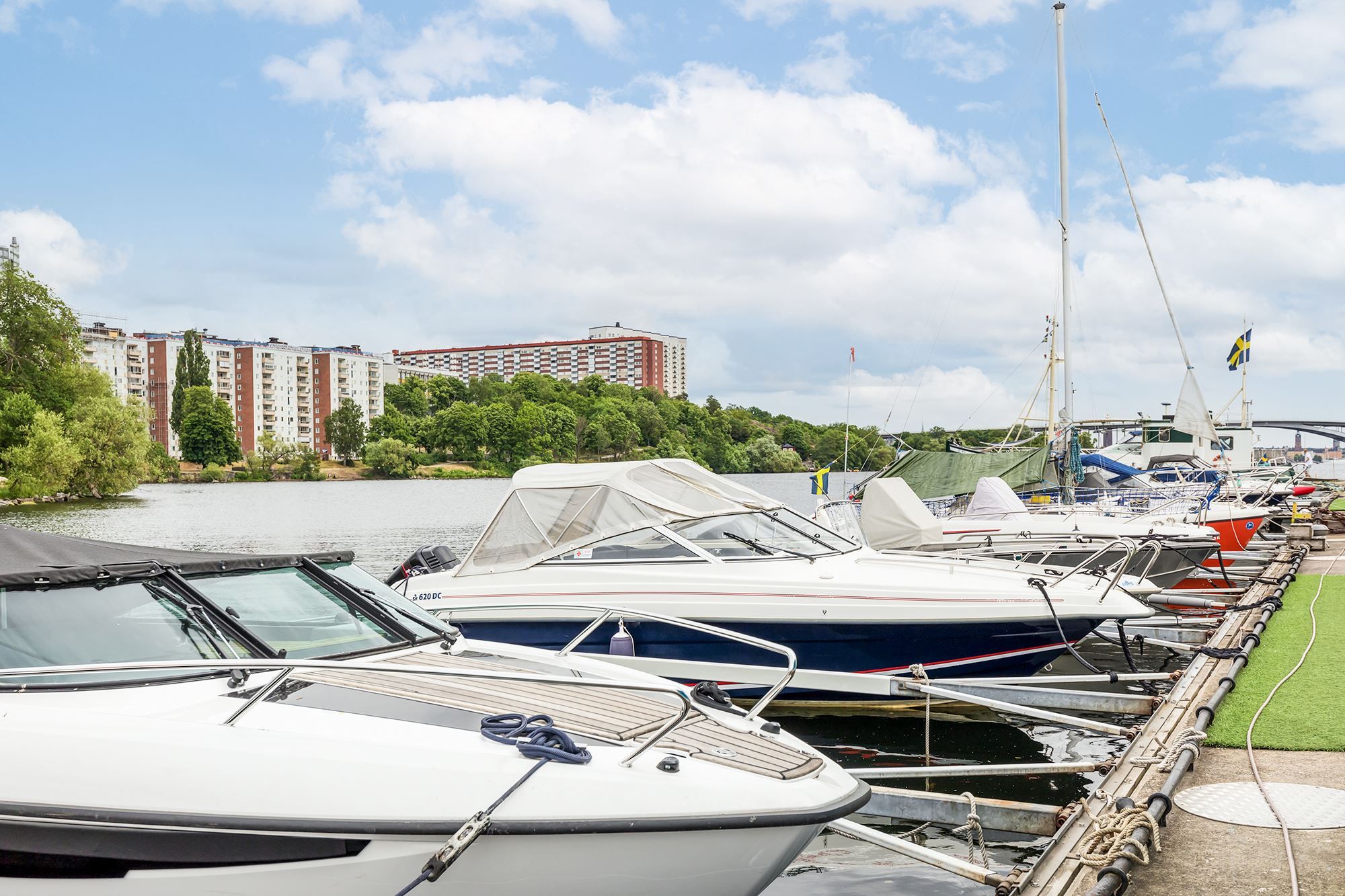 Vy mot Marieberg från Lilla Essingen