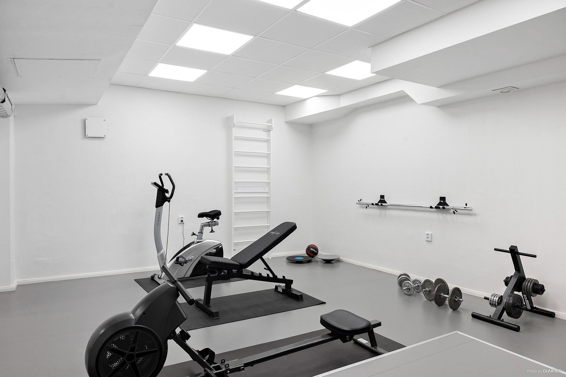 Det nyrenoverade gymmet för föreningens medlemmar.