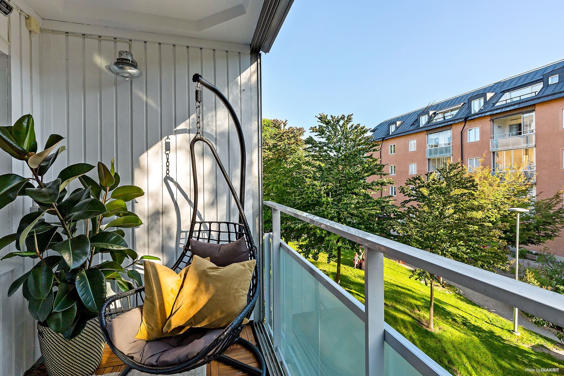 Underbar balkong med lugnt gårdsläge