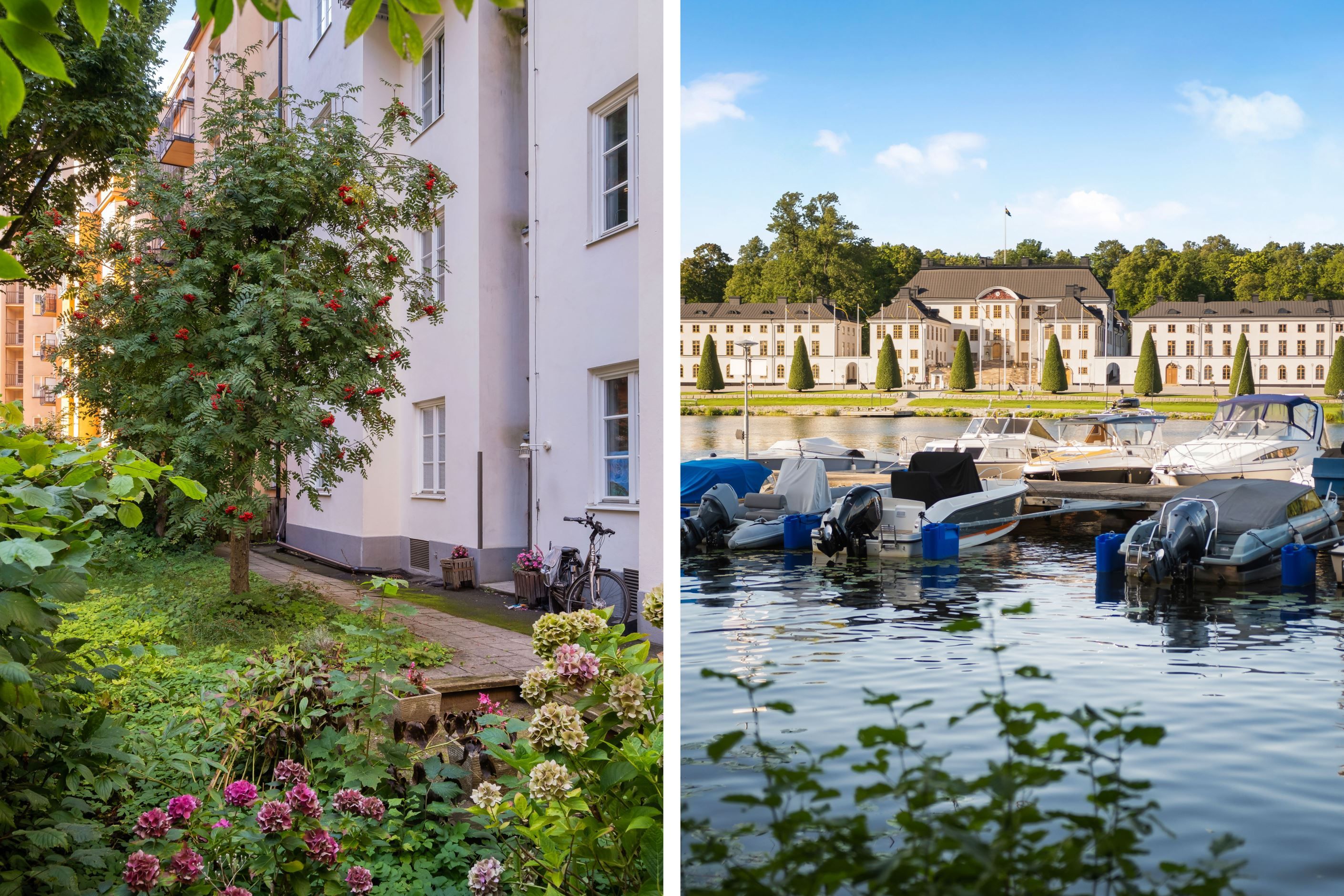 Mysig innergård och vacker miljö utanför porten