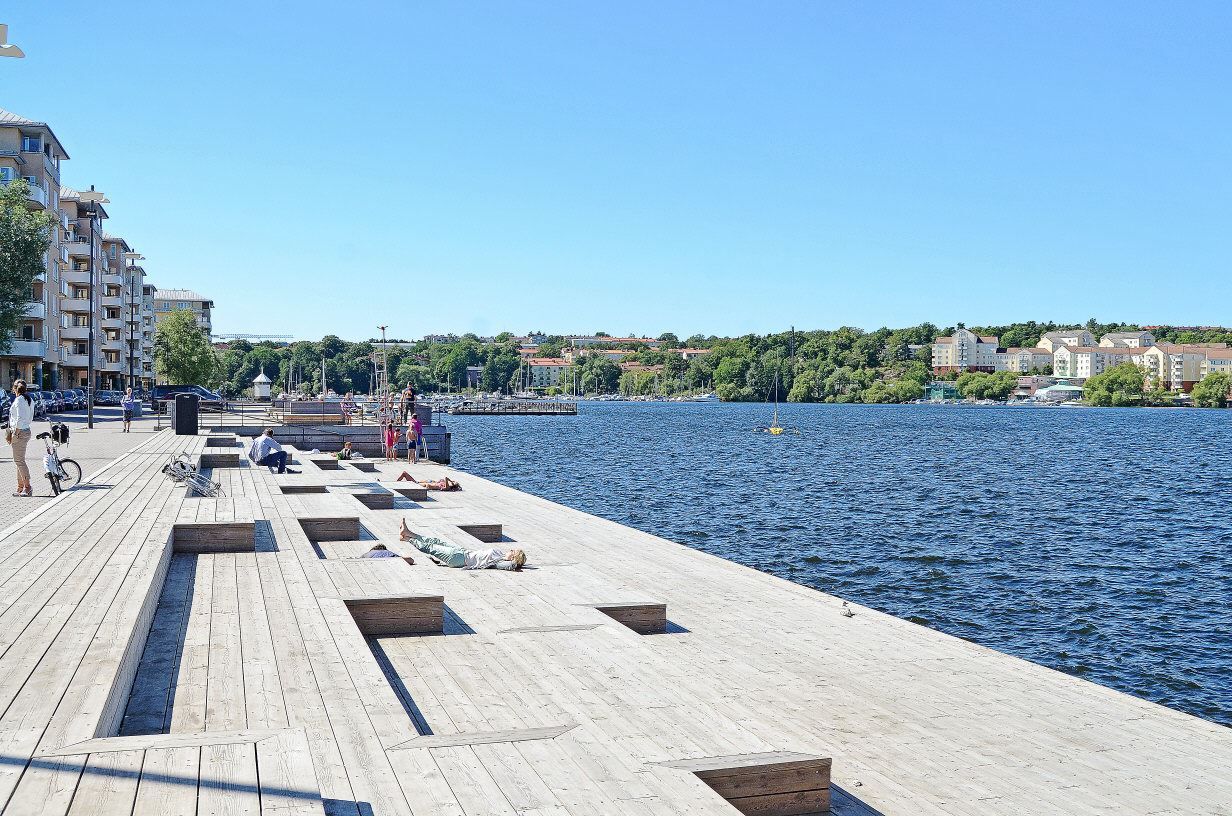 Omgivningar - badbryggor på Kristinebergs Strand