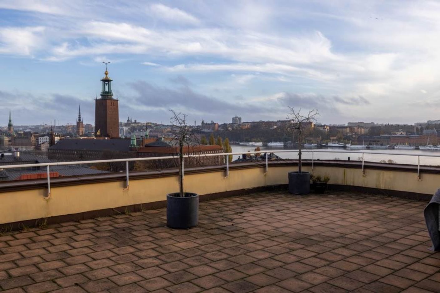 Utsikt från föreningens gemensamma takterrass
