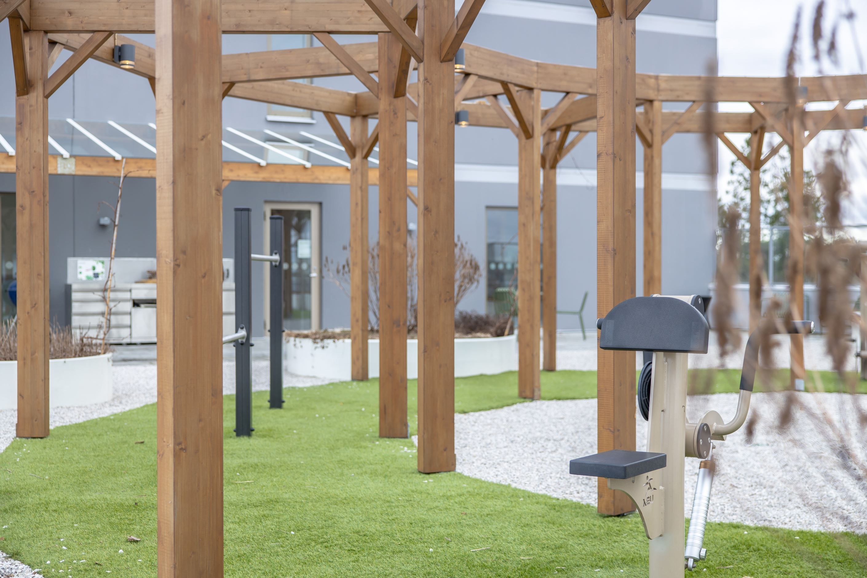 Utegym på terrassen.