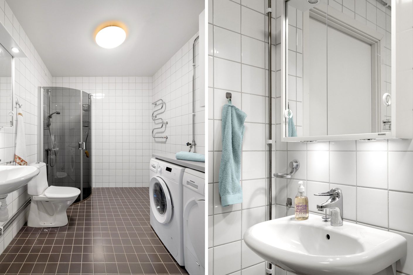 Duschrum & wc & tvättmaskin & torktumlare