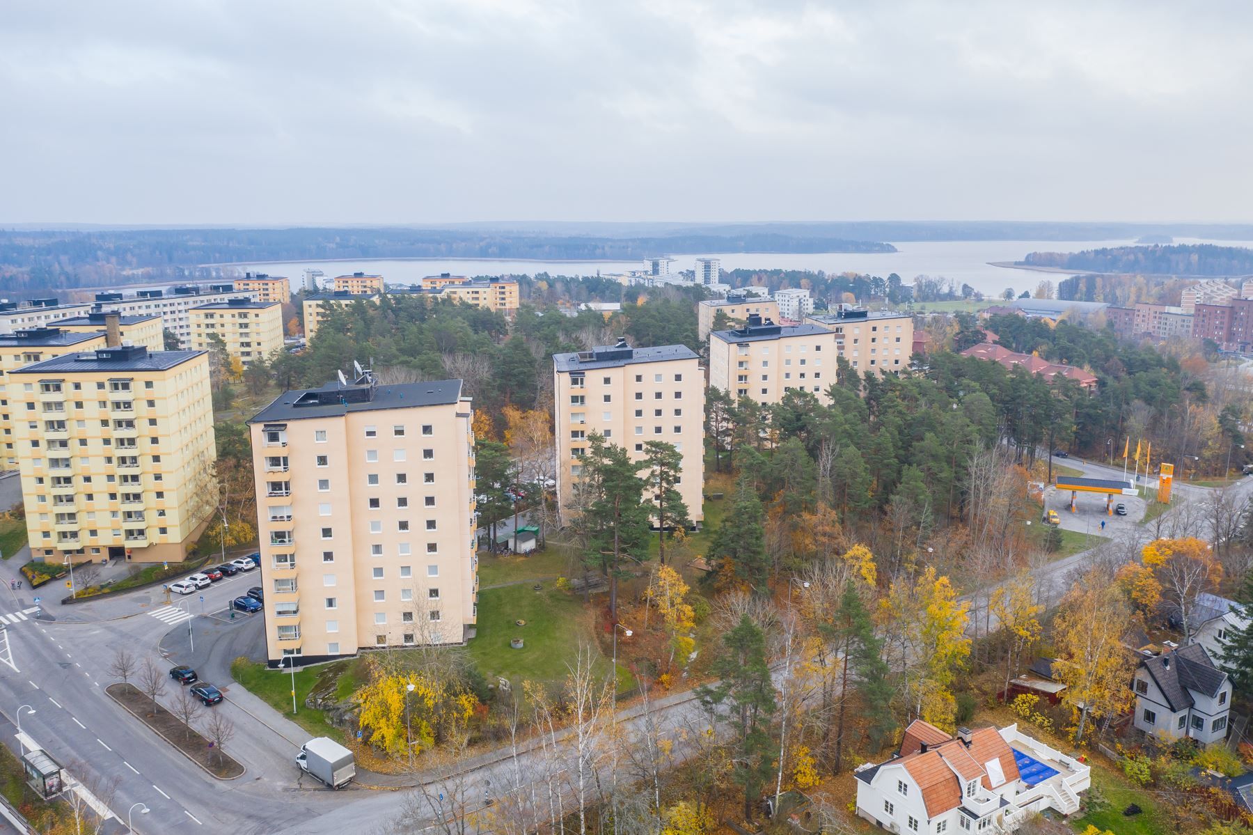 Drönarbild område