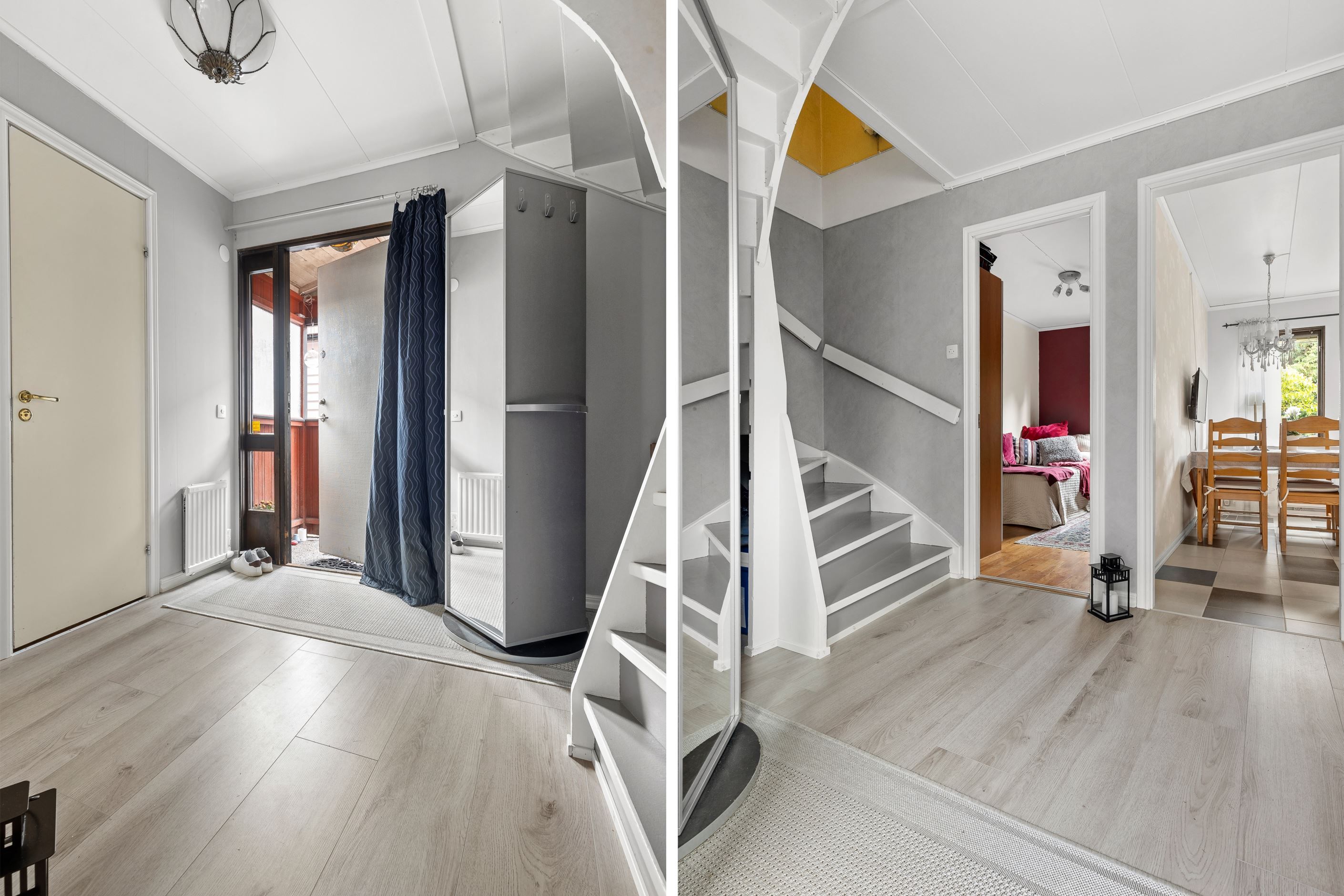 Hall samt trappa upp