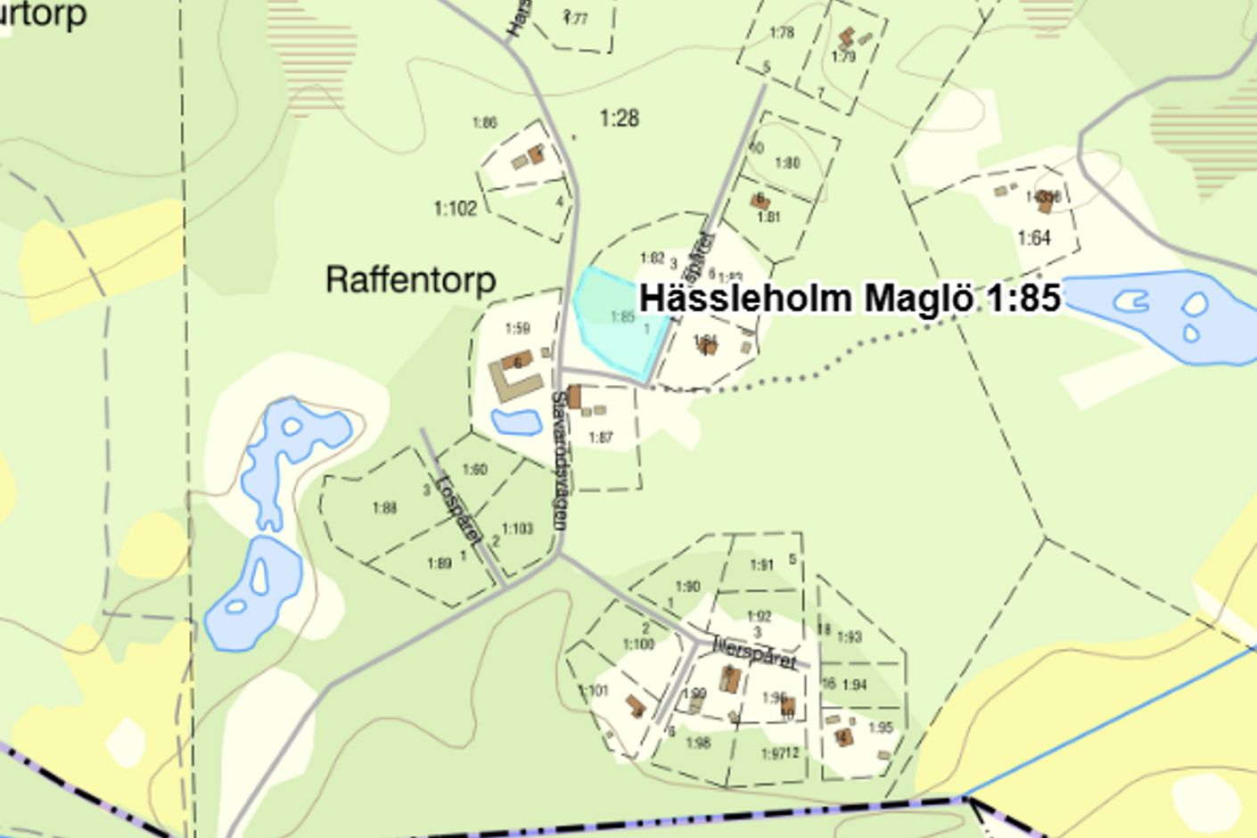 Skärmklipp från Lantmäteriets karta