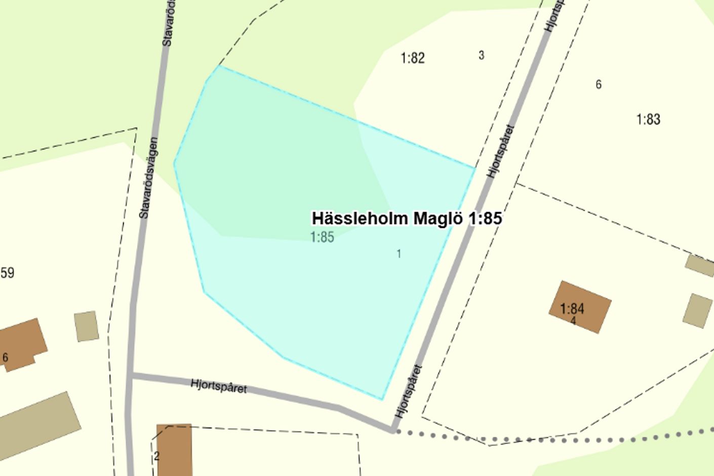 Skärmklipp från Lantmäteriets karta