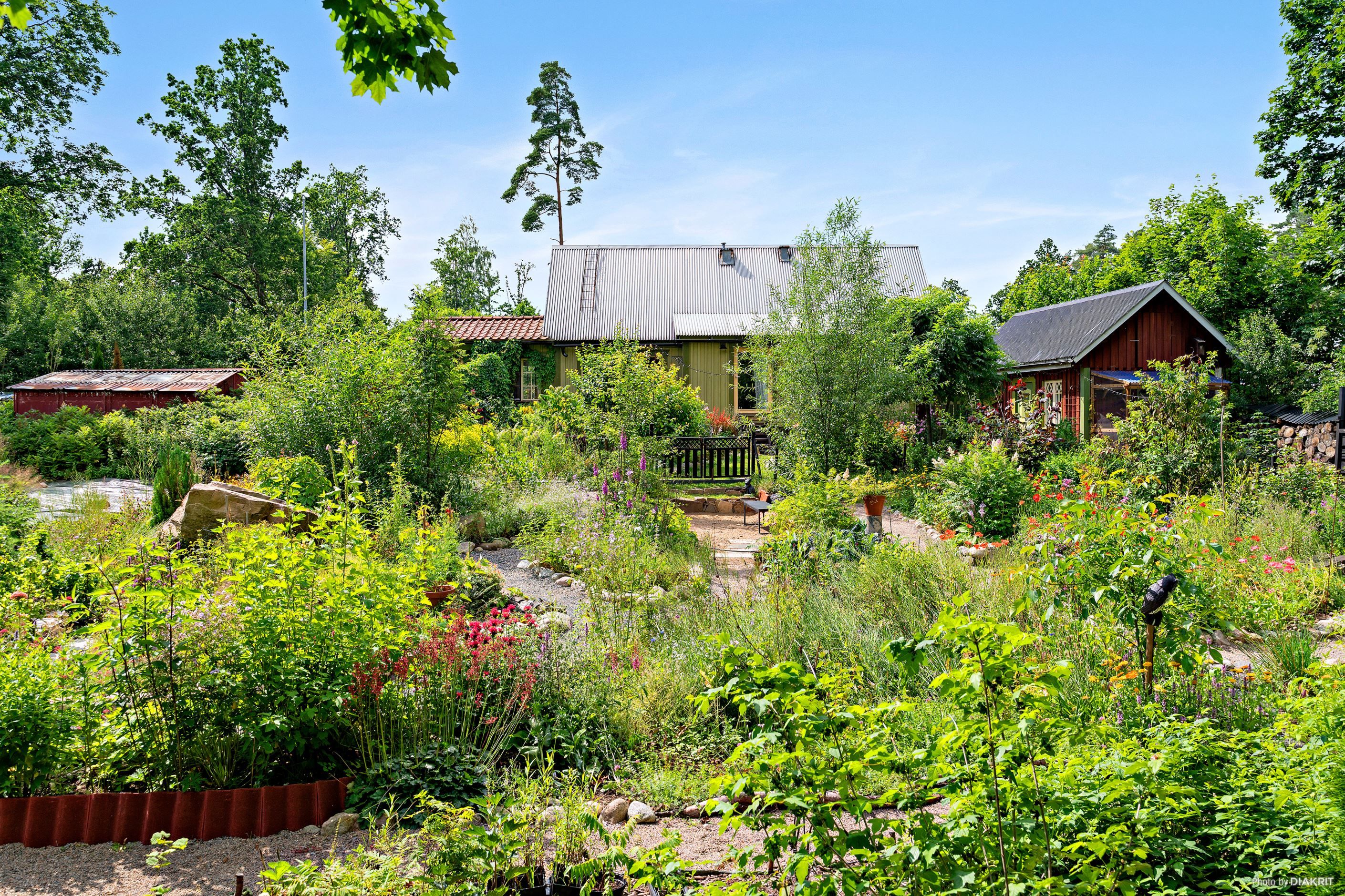Vy från änden av trädgården