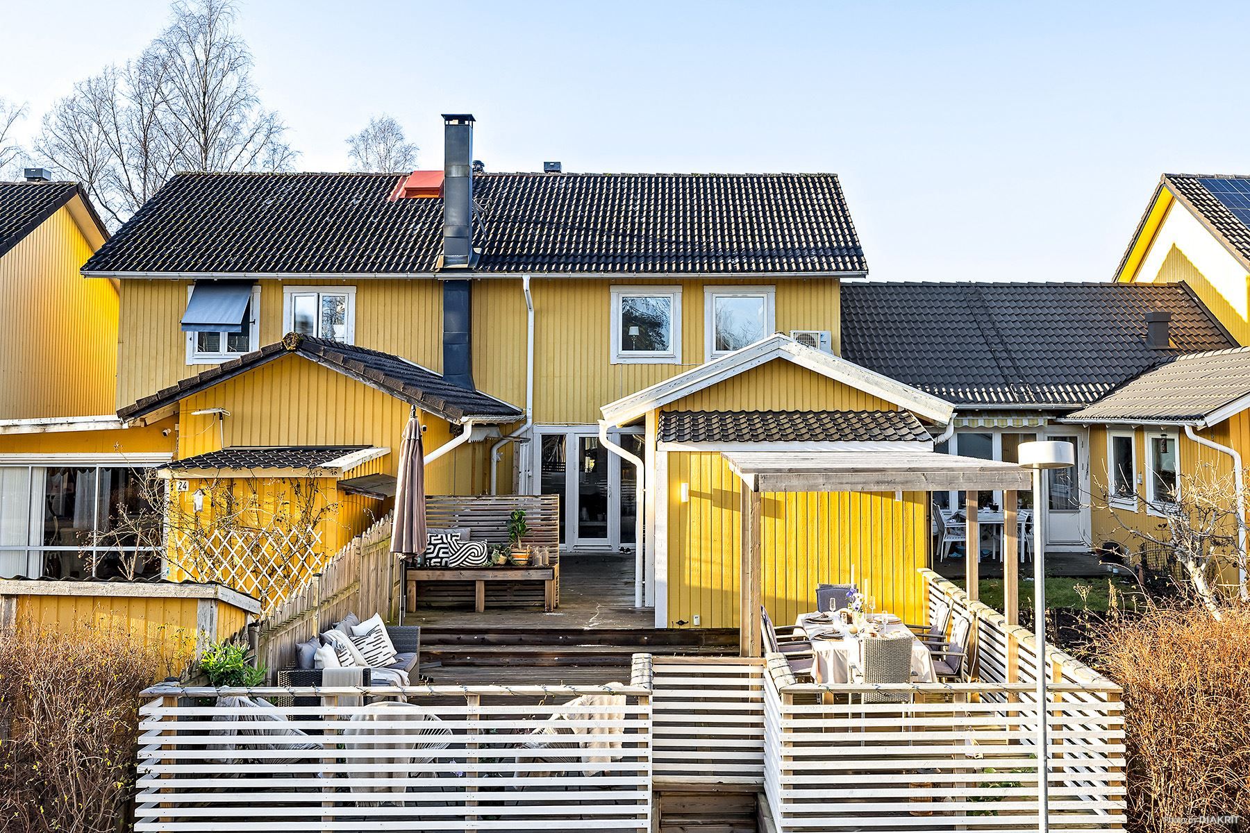 Fasad på baksidan av huset