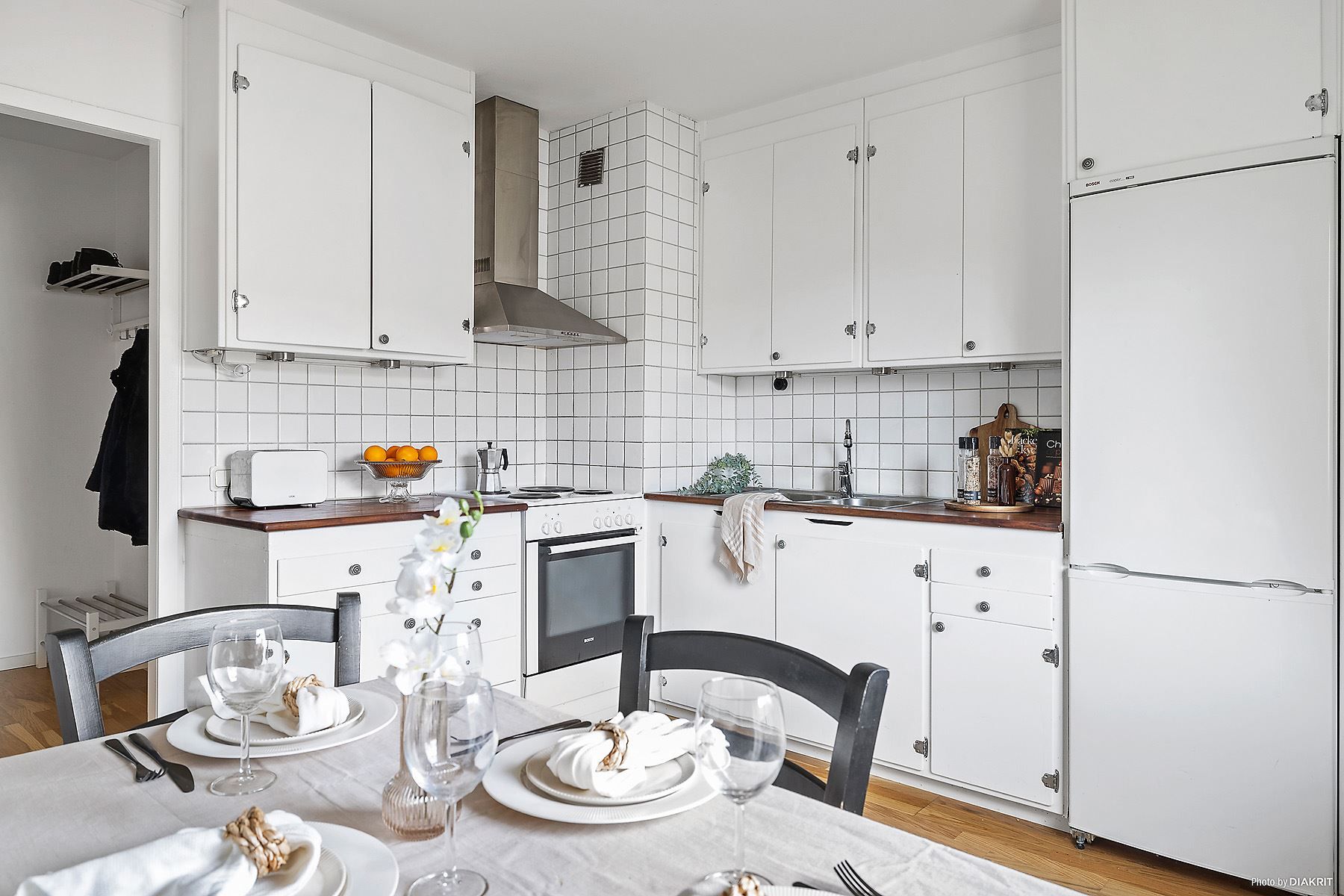 Härligt kök med matplats