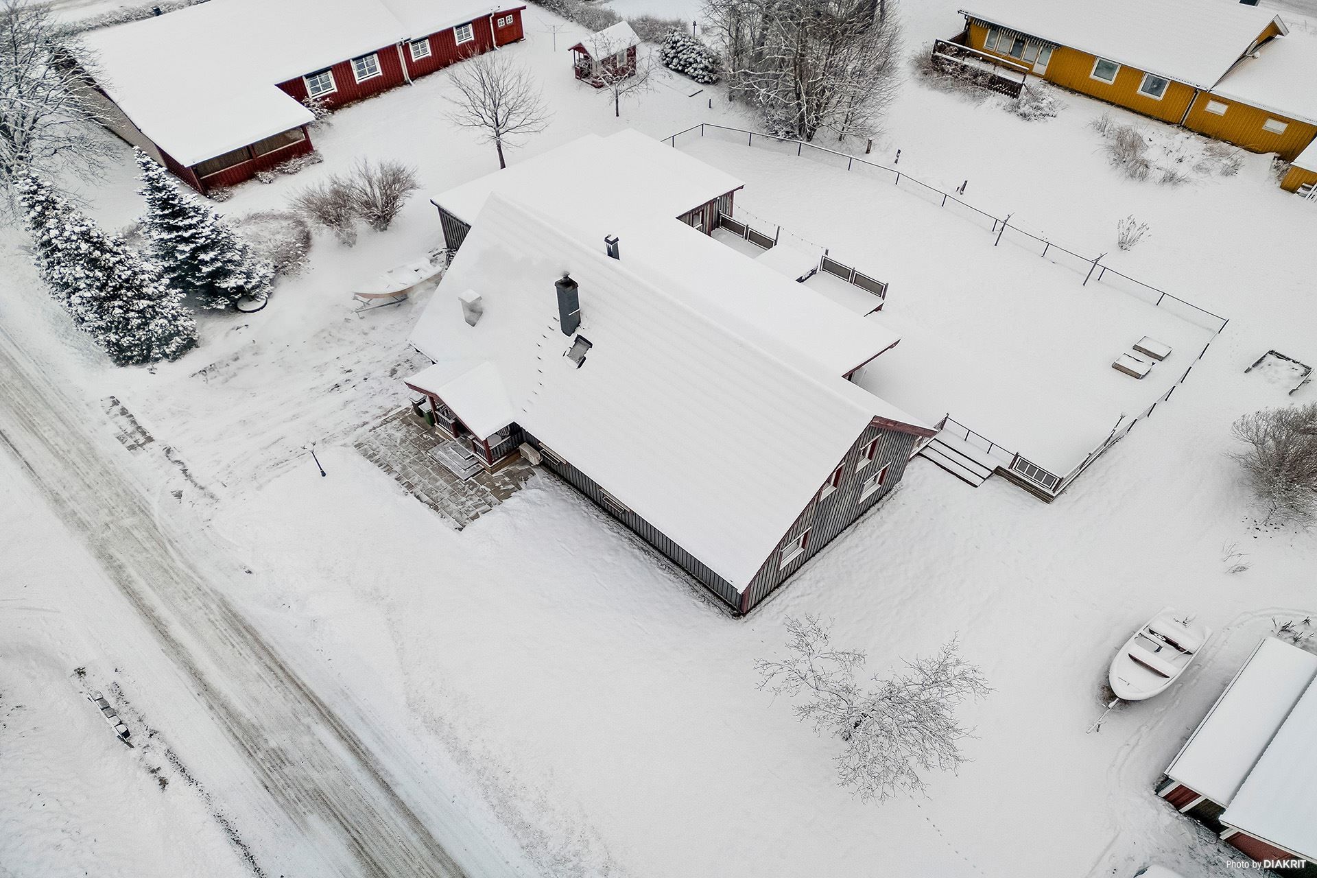 Drönarbild, vy över gaveln