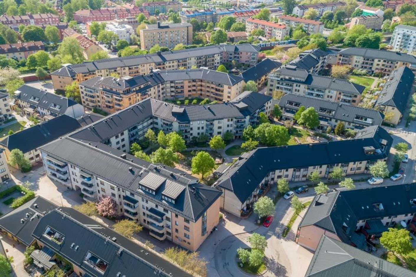 Vy över Brf Lindgården