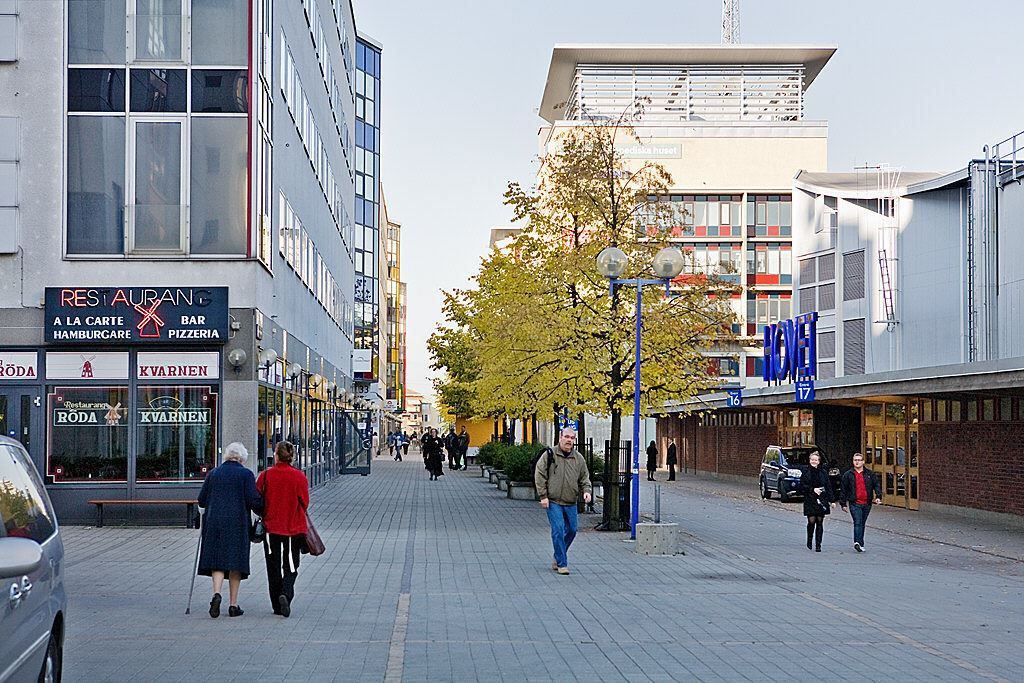 Arenaområdet med shopping och restauranger