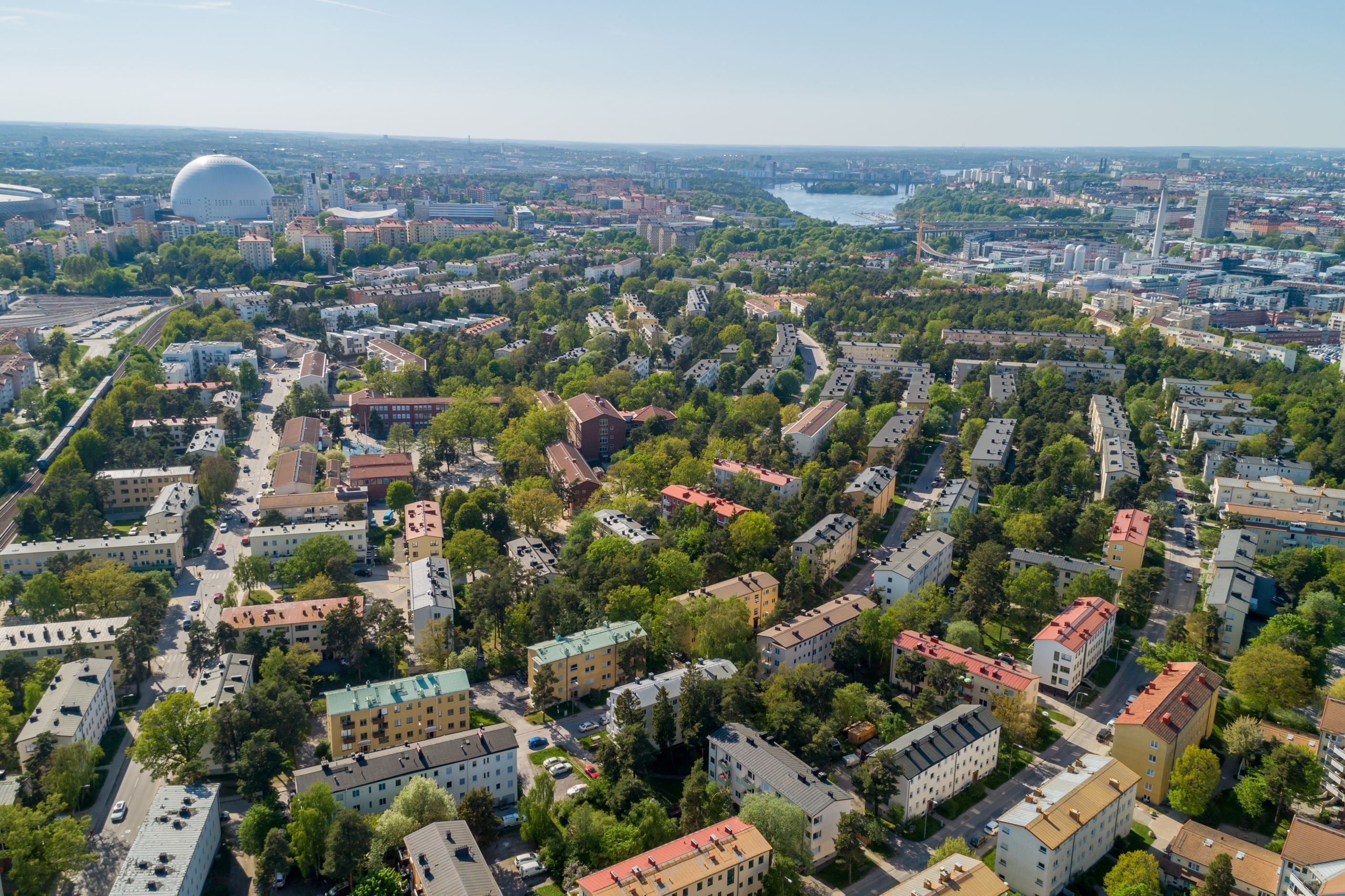 Globen och 3 Arena, Hammarbyhöjden utsiktsvy