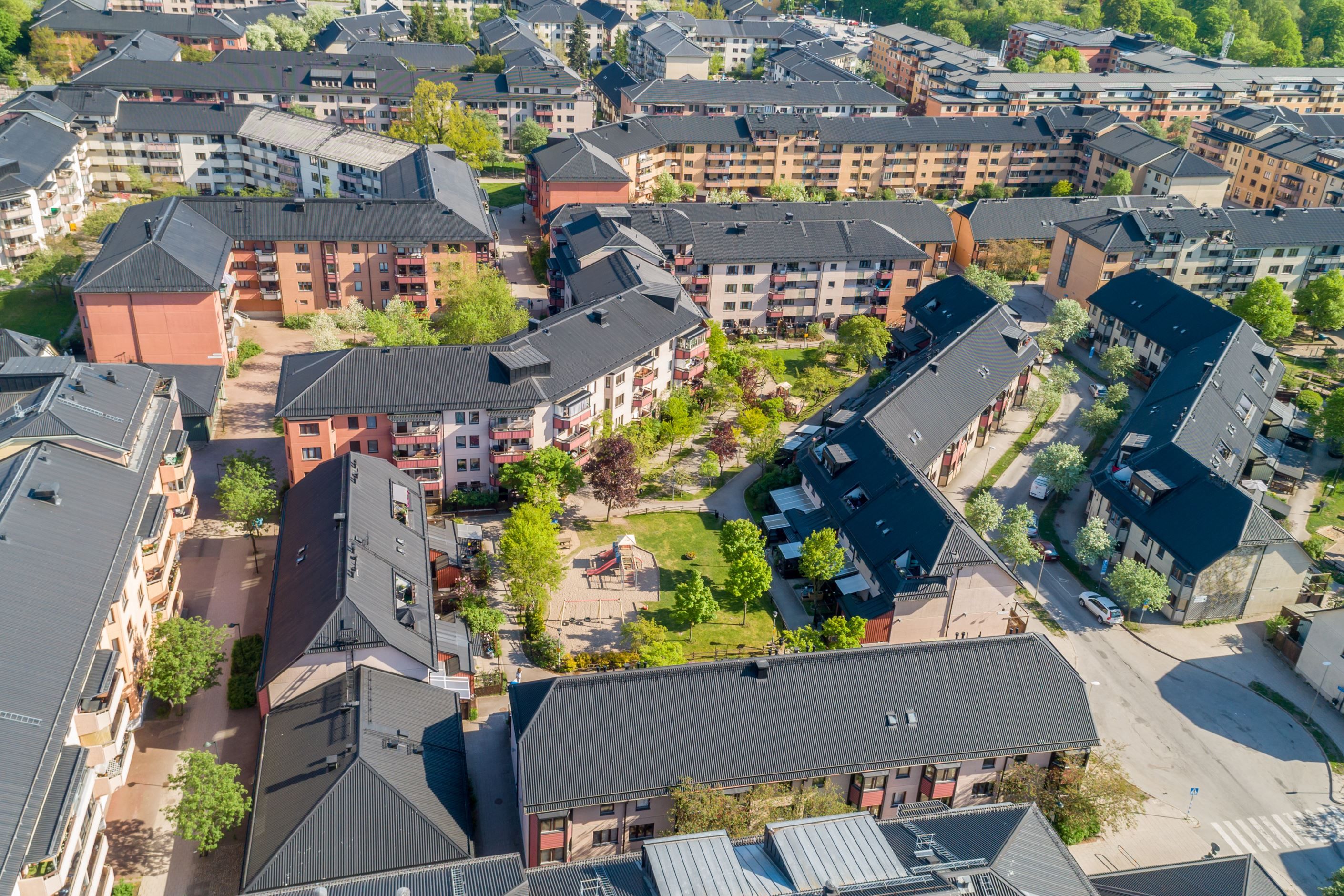Vy över Brf Lönnparken