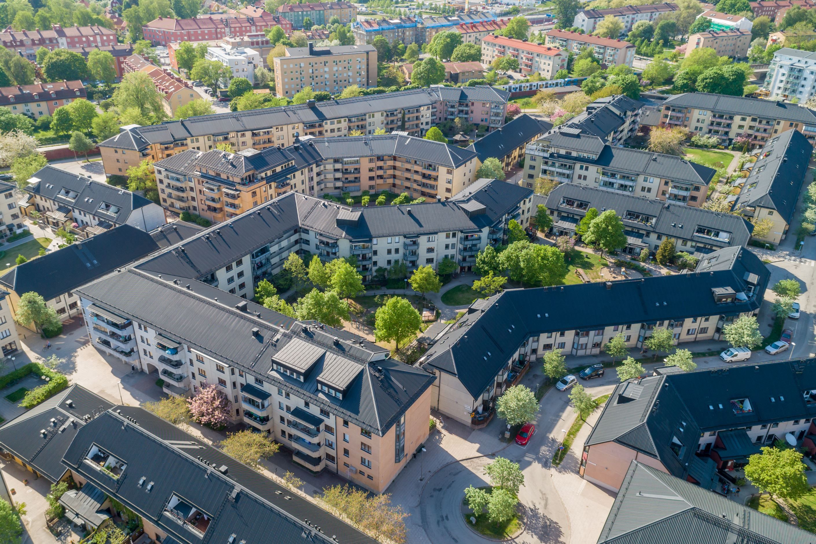 Vy över Brf Lindgården