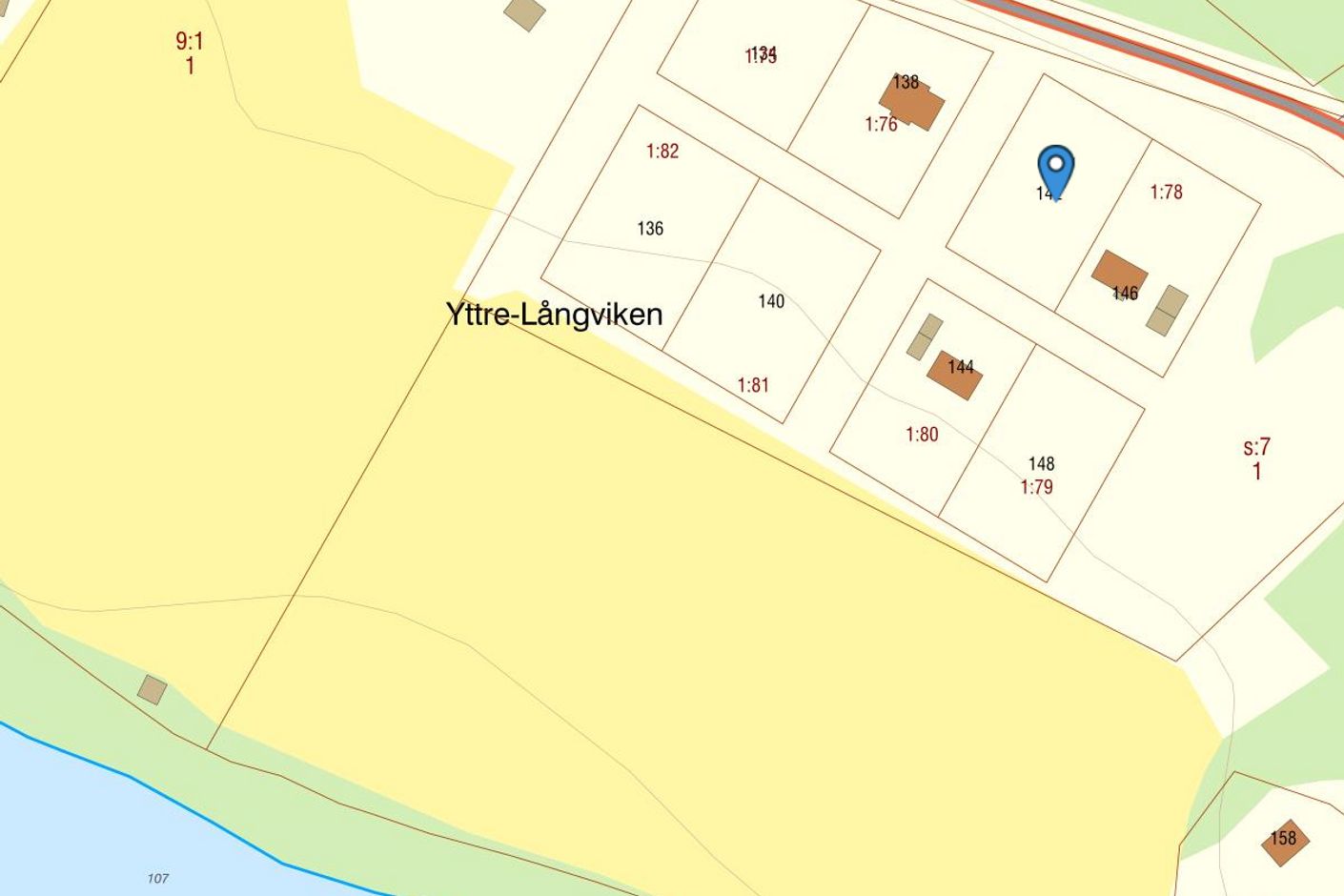 Fastighetskarta Yttre-långviken 142